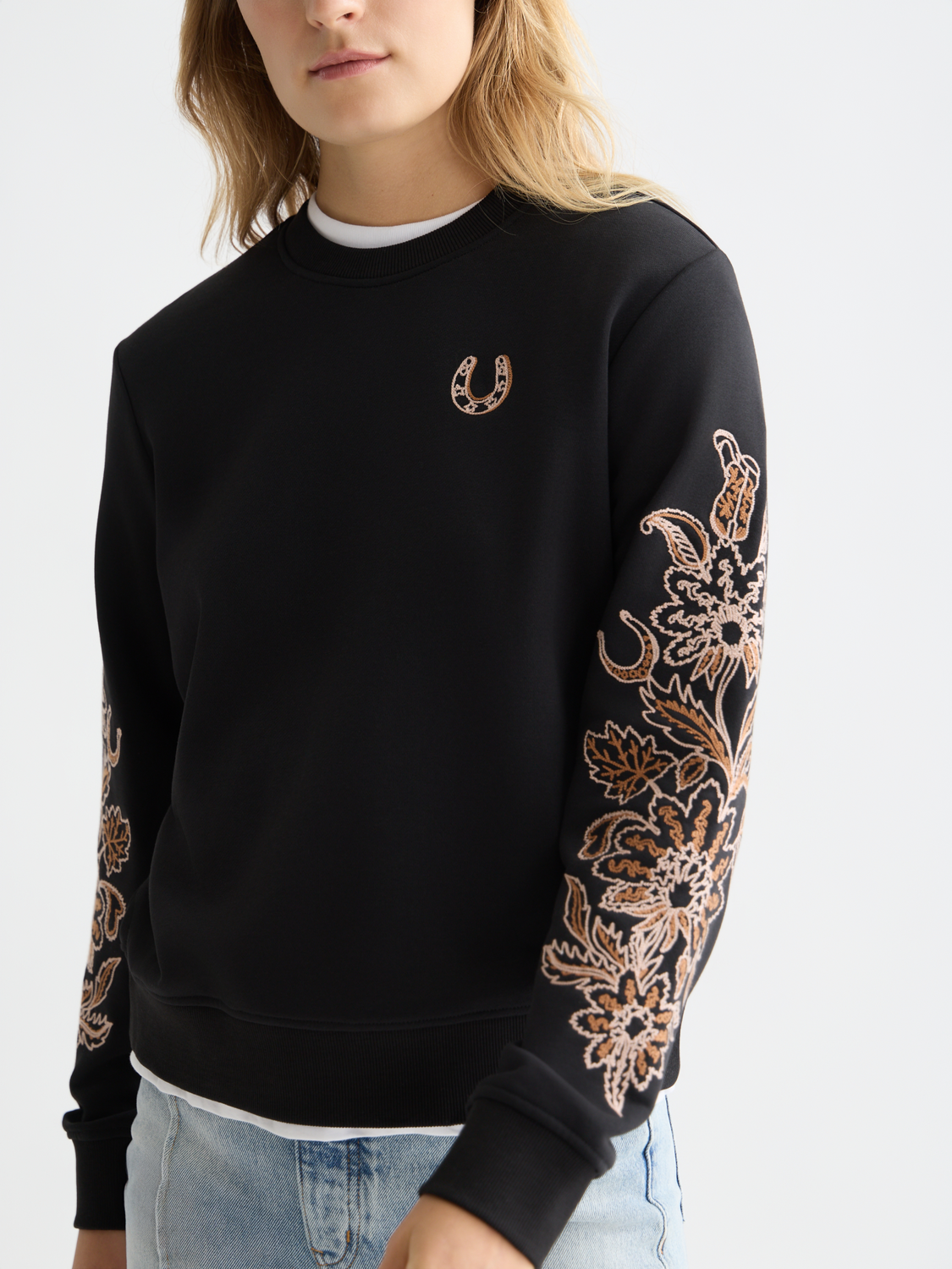 Embroidered sweatshirt by Scotch & Soda, soft sweats with detailed embroidery, casual fit, and comfortable fabric.