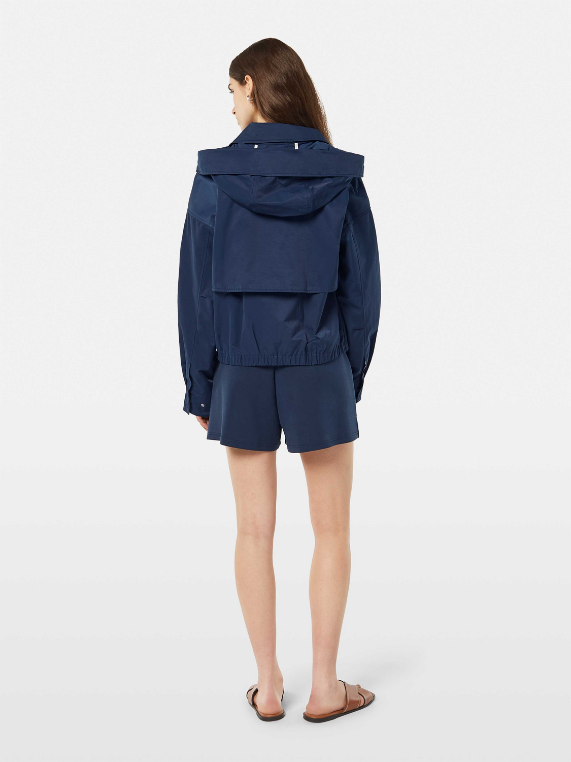 Cotton-blend jacket by Scotch & Soda featuring a classic design, shown in black with a zip front and collar detail.