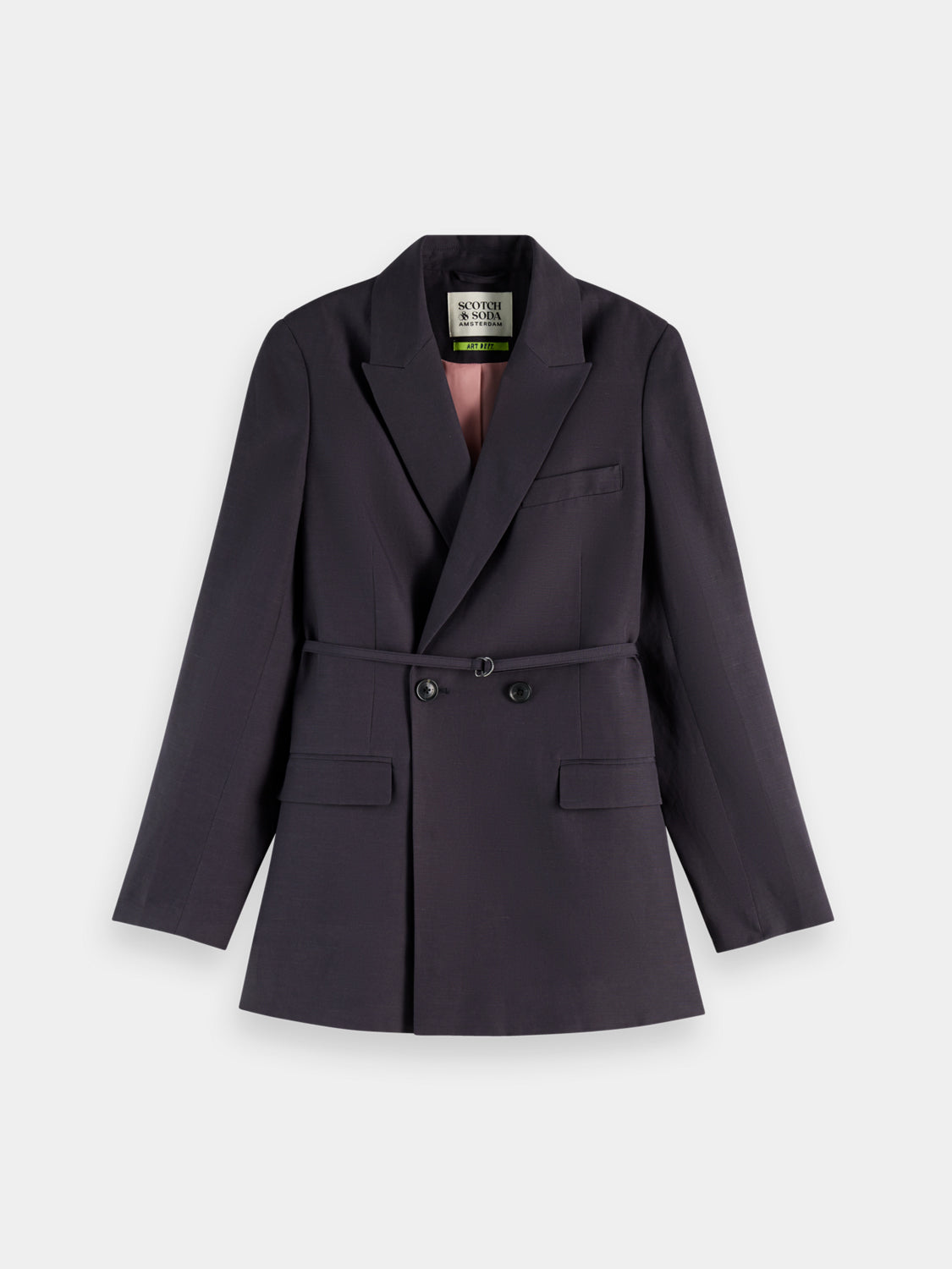 Double-breasted belted blazer - Scotch & Soda NZ