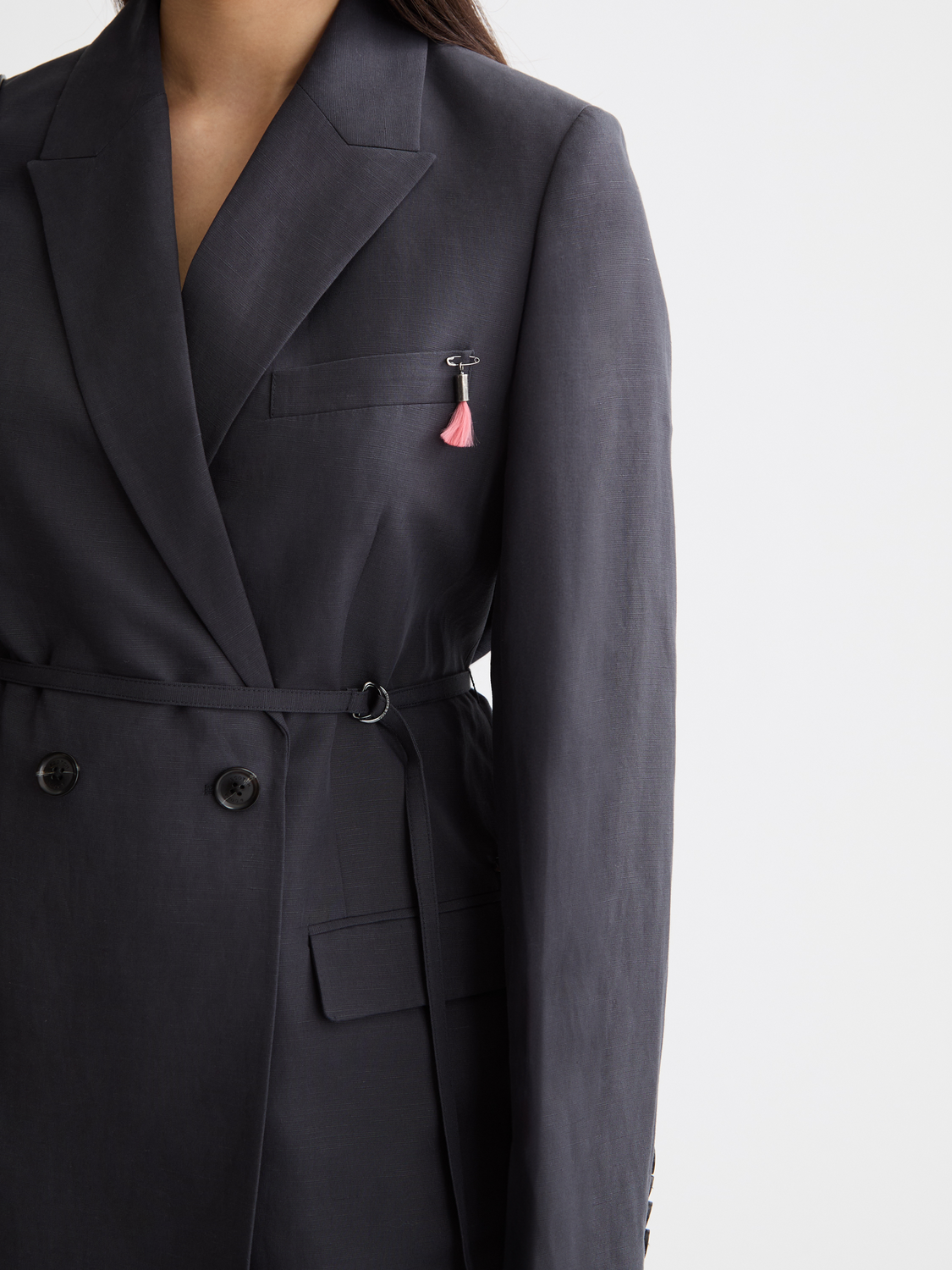 Double-breasted belted blazer - Scotch & Soda NZ