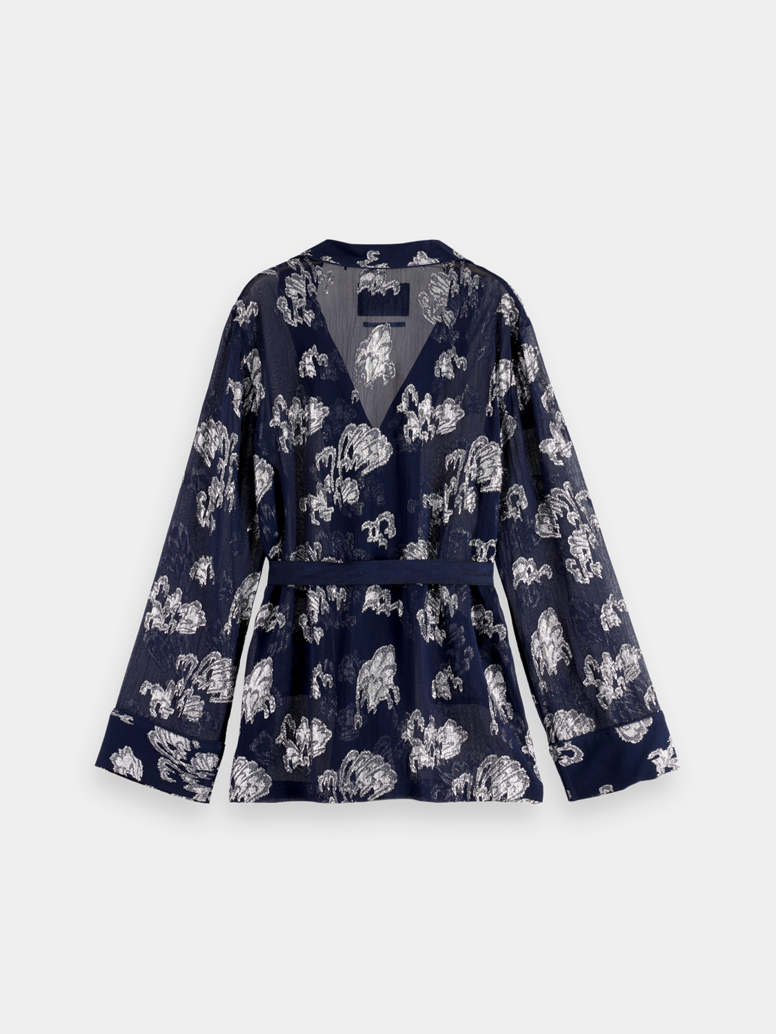 Scotch & Soda pyjama blazer with tailored fit, soft fabric, and classic design, shown on a hanger.
