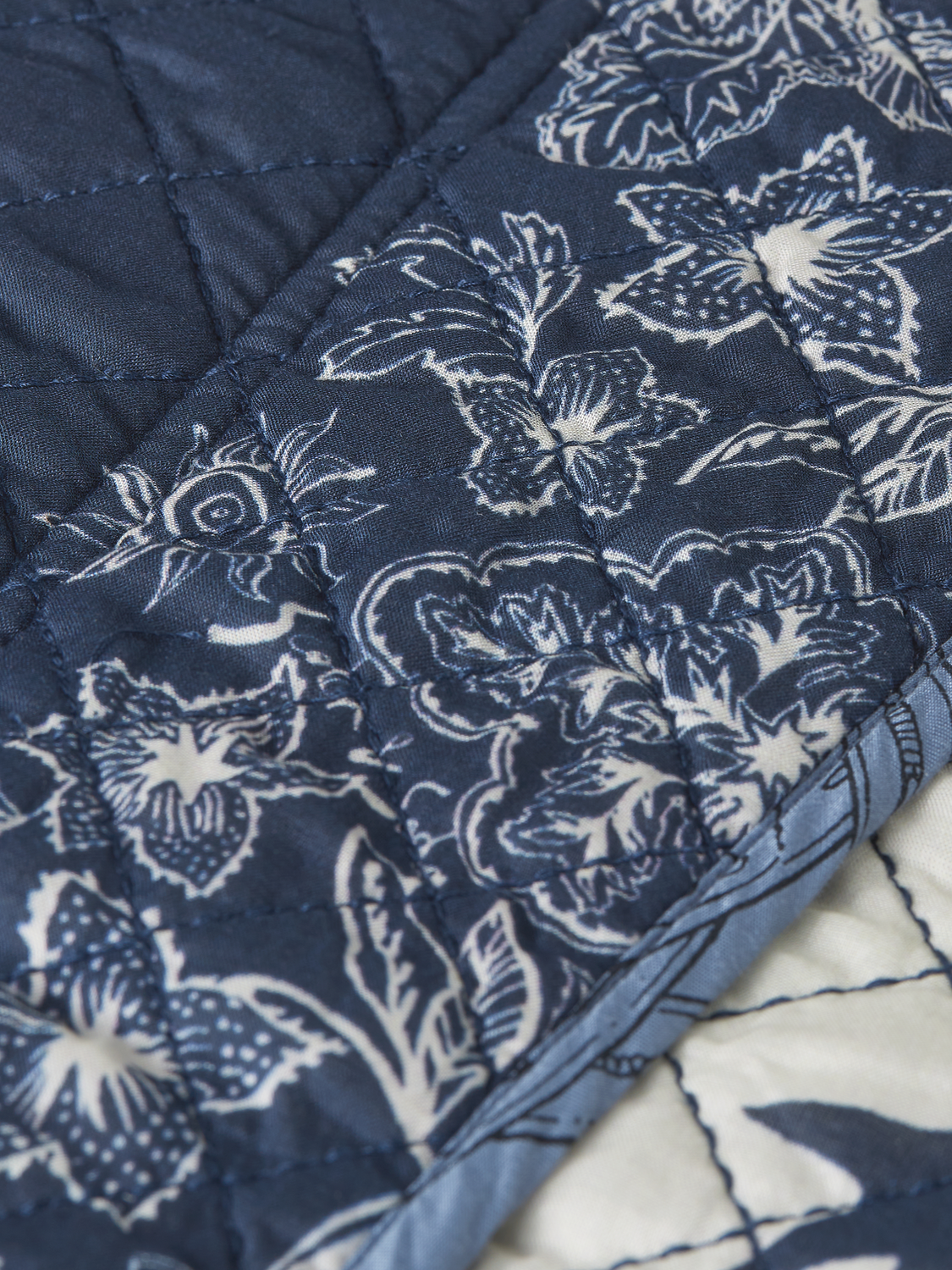 Reversible quilted bomber jacket by Scotch & Soda with a stylish quilted pattern and two-tone design, front view.