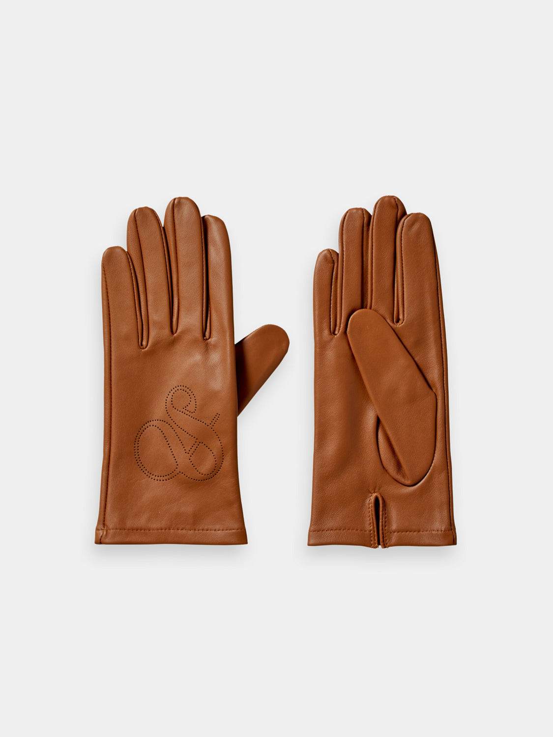 Perforated leather gloves by SCOTCH & SODA, showcasing stylish design and breathable perforations in black leather.