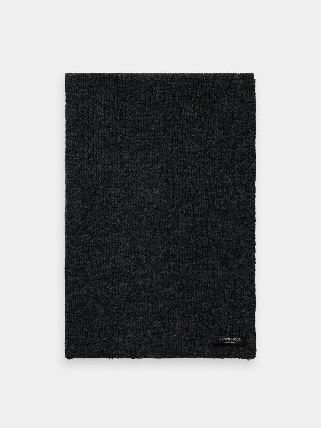 Knitted logo scarf by Scotch & Soda featuring a cozy design with visible brand logo, ideal for winter accessories.