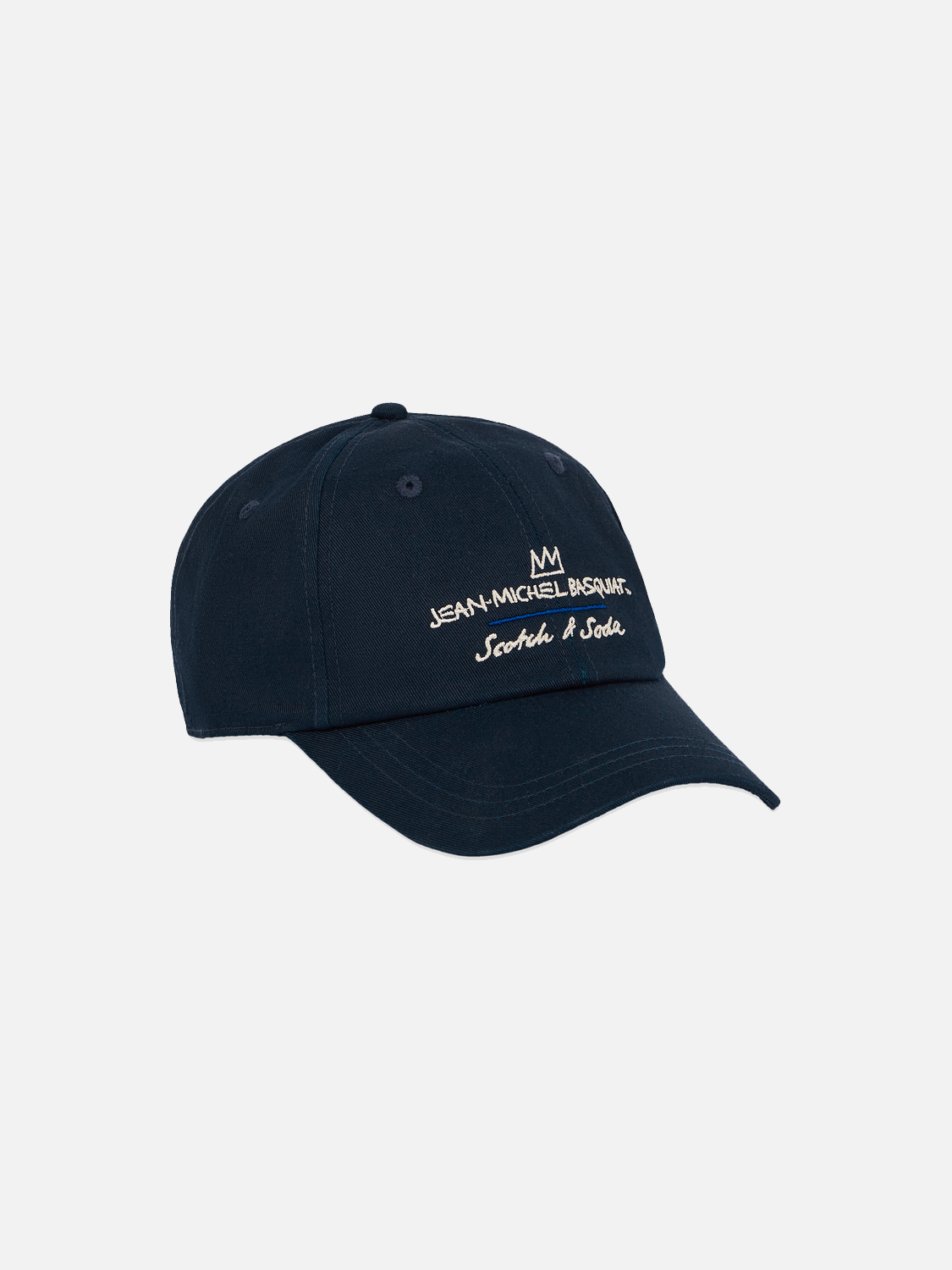 SCOTCH & SODA S&S x Basquiat hat featuring a branded cap with Basquiat artwork and adjustable strap detail.