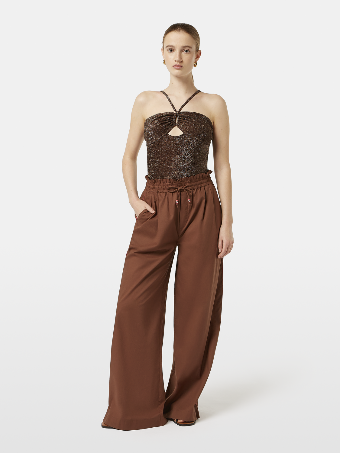 Shiny Lurex swimsuit by Scotch & Soda featuring a stylish swimwear design in metallic fabric.