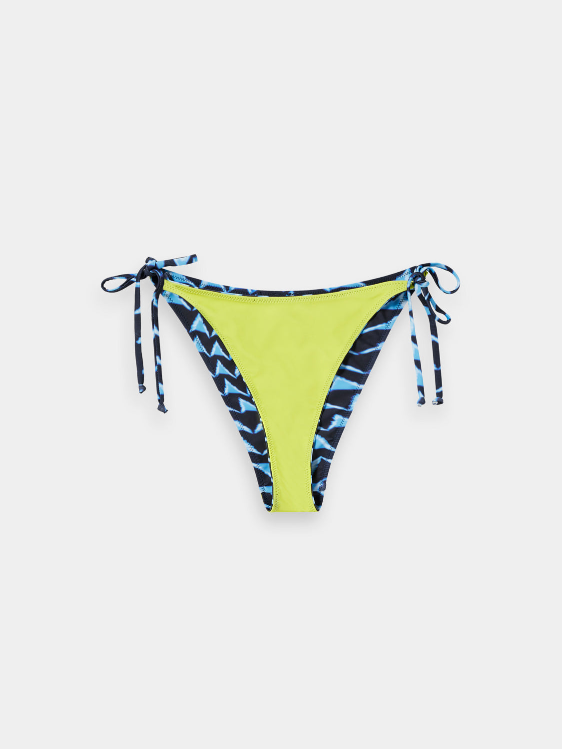 Printed bikini bottom from Scotch & Soda swimwear featuring colorful floral design and adjustable side ties.