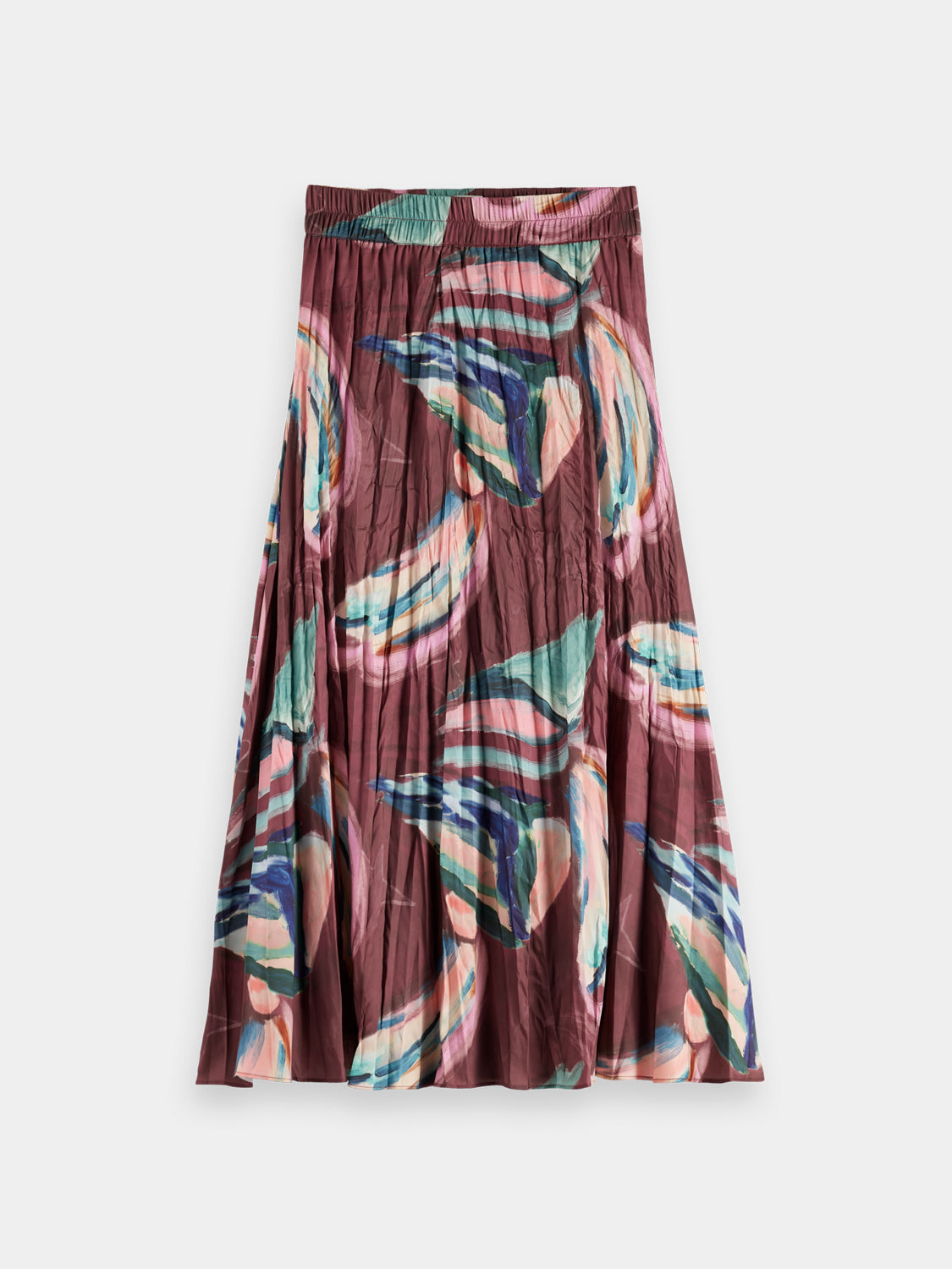 Crinkle pleated midi skirt by Scotch & Soda, featuring lightweight fabric and a flowing silhouette.