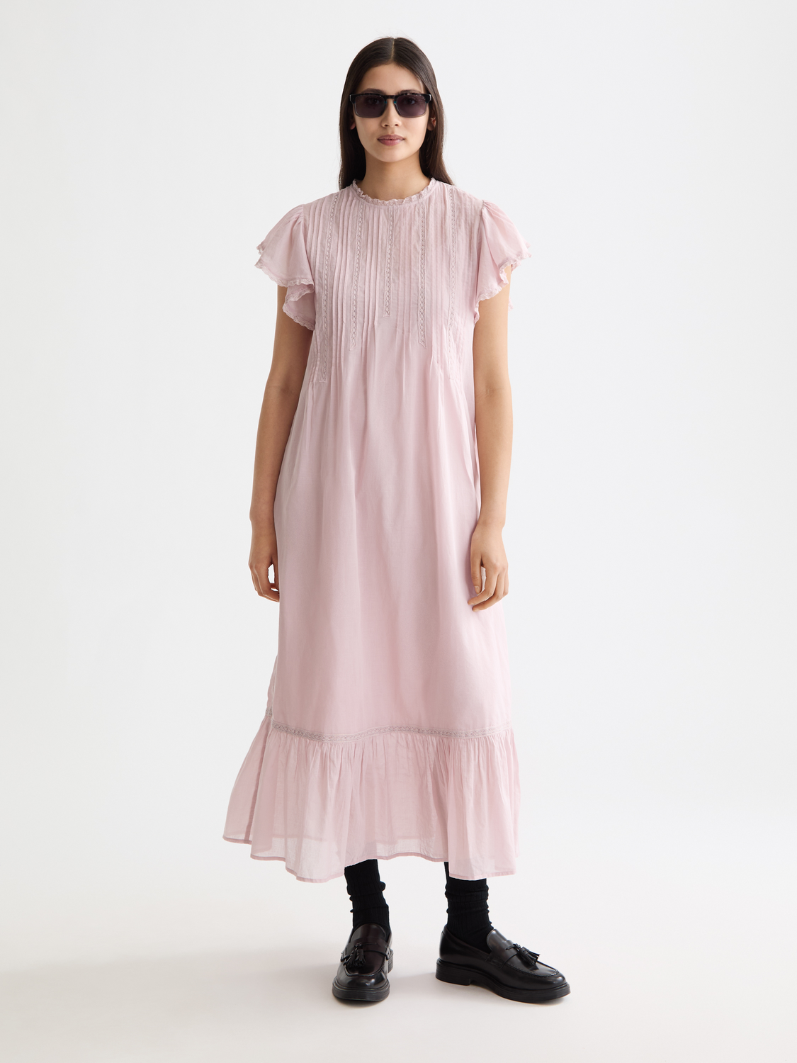 Pleated front maxi dress - Scotch & Soda NZ