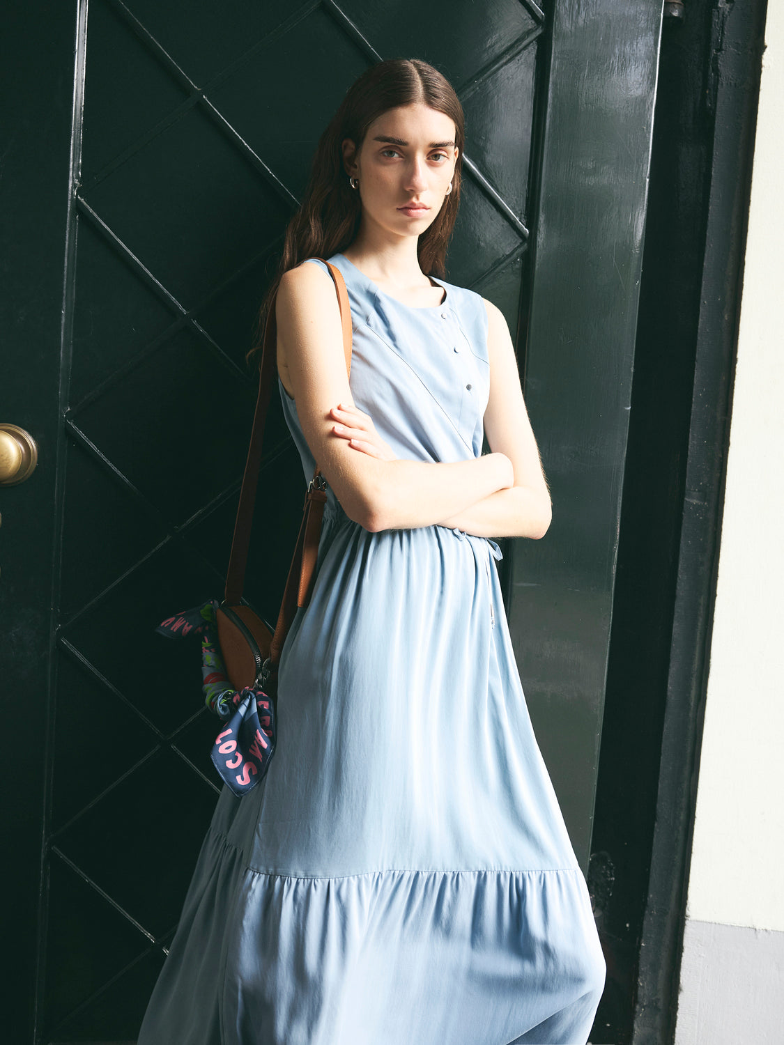 Midi dress with gathered waist - Scotch & Soda NZ