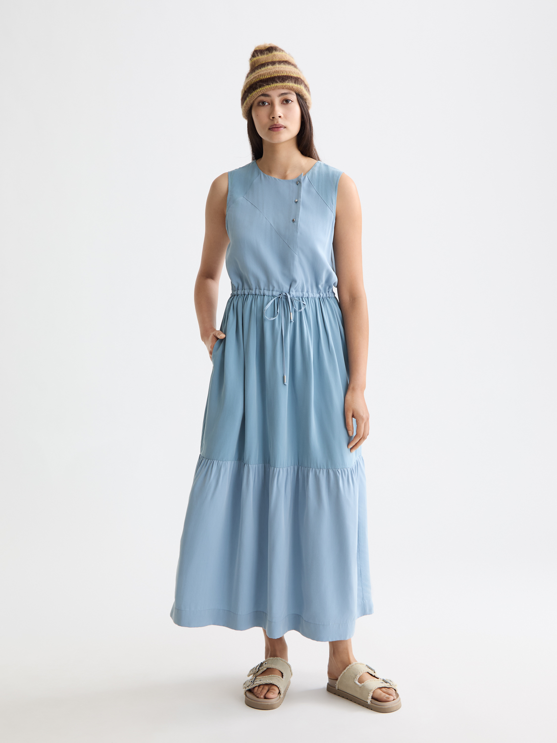 Midi dress with gathered waist - Scotch & Soda NZ