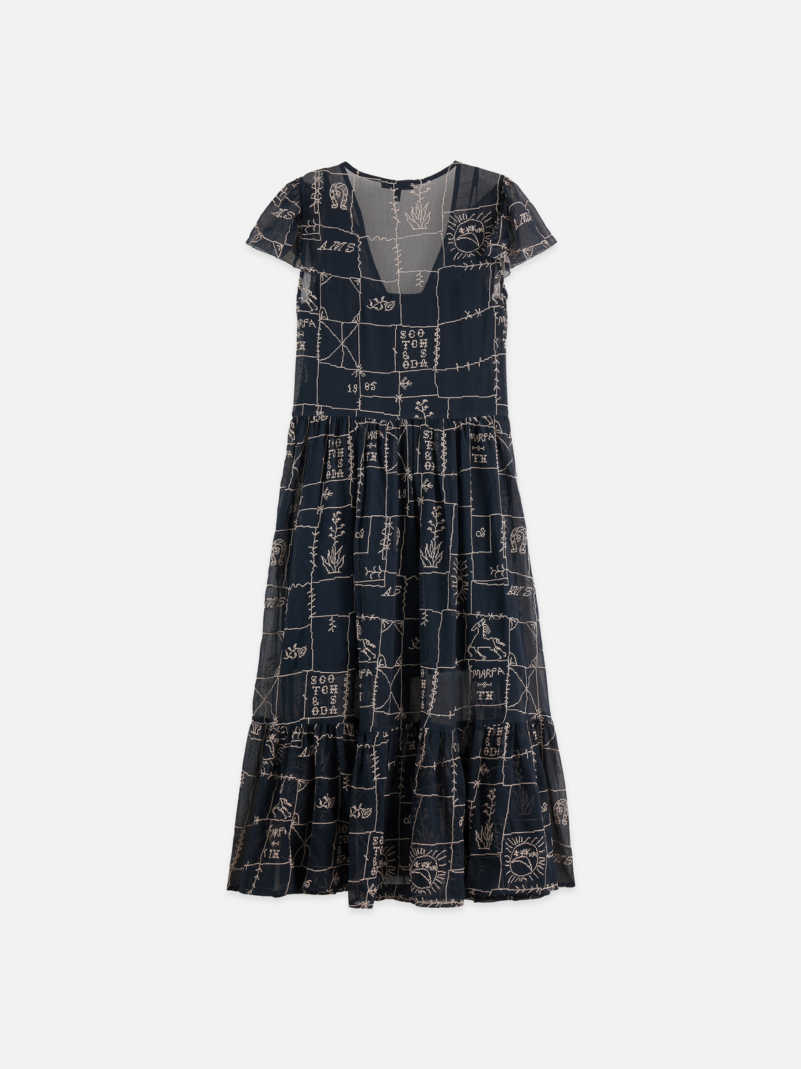 Embroidered midi dress