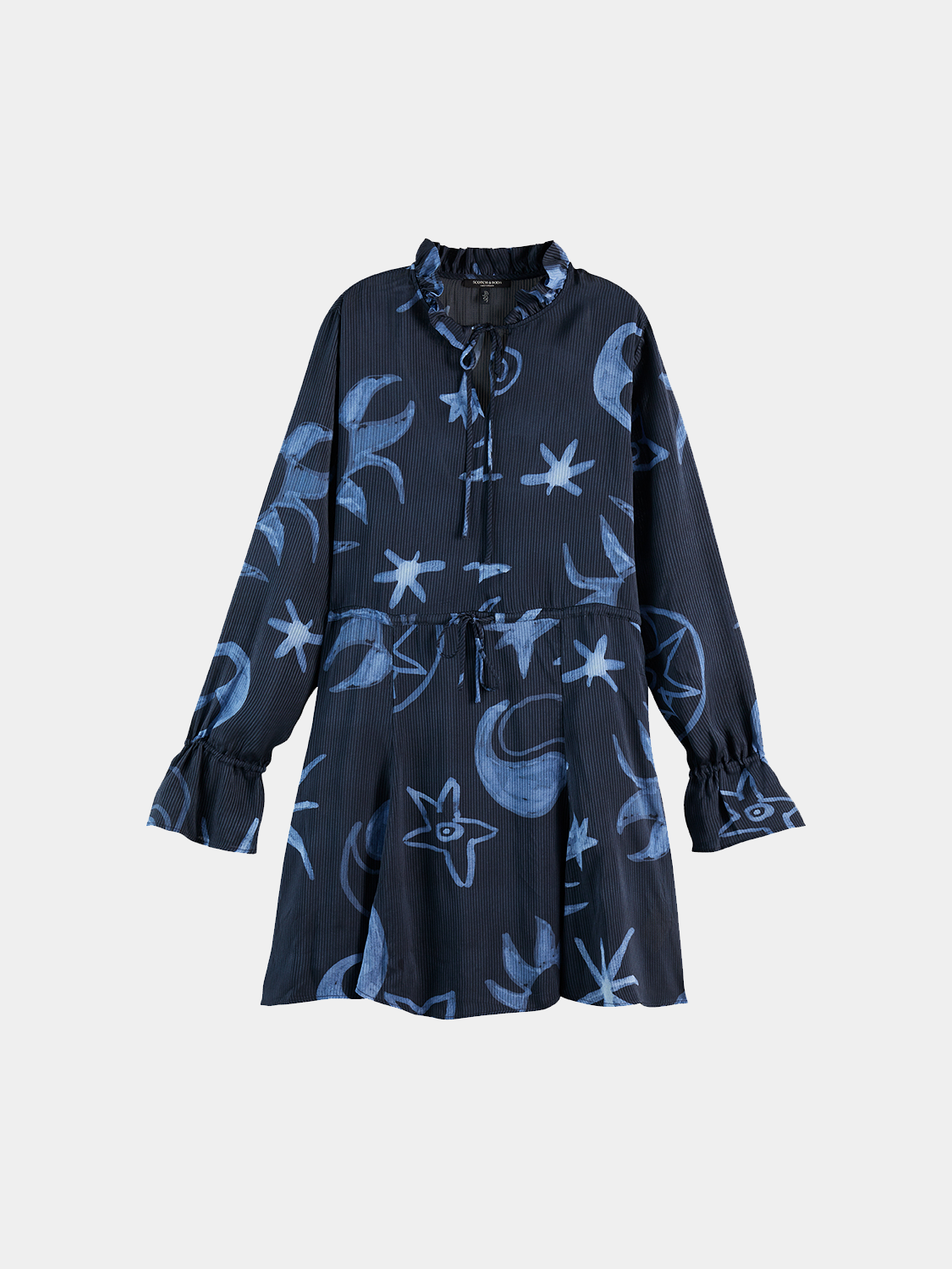 Printed mini dress by Scotch & Soda featuring vibrant floral pattern and lightweight fabric, perfect for casual summer wear.