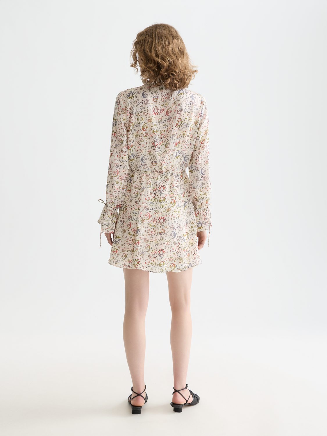 SCOTCH & SODA printed mini dress with colorful pattern and short sleeves