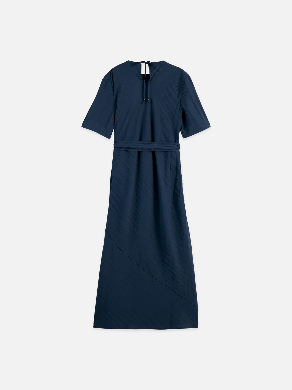 SCOTCH & SODA tie wrap dress with V-neckline and short sleeves in a solid color
