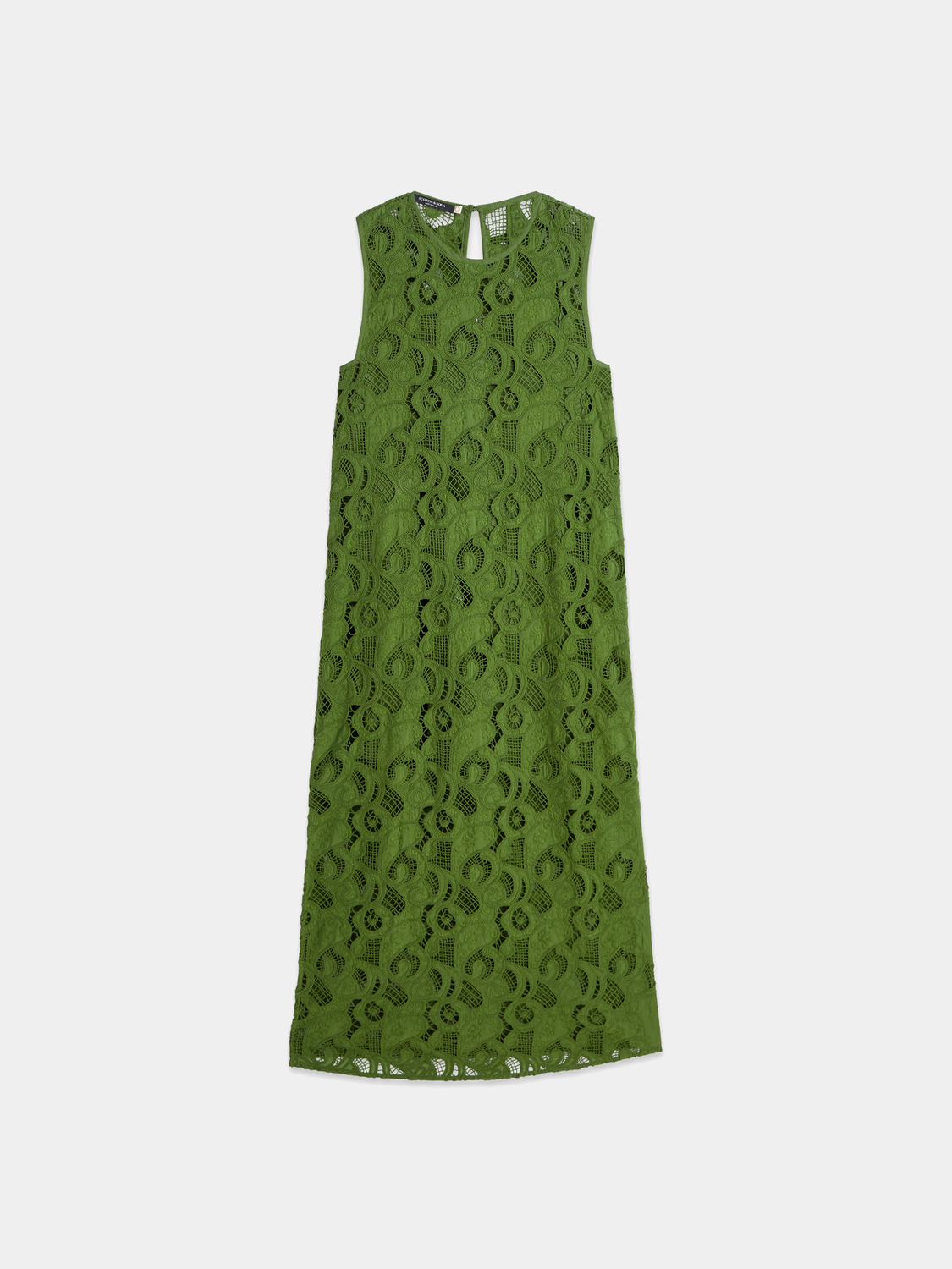 Embroidered midi dress by Scotch & Soda featuring intricate embroidery, flowing fabric, and a stylish silhouette.
