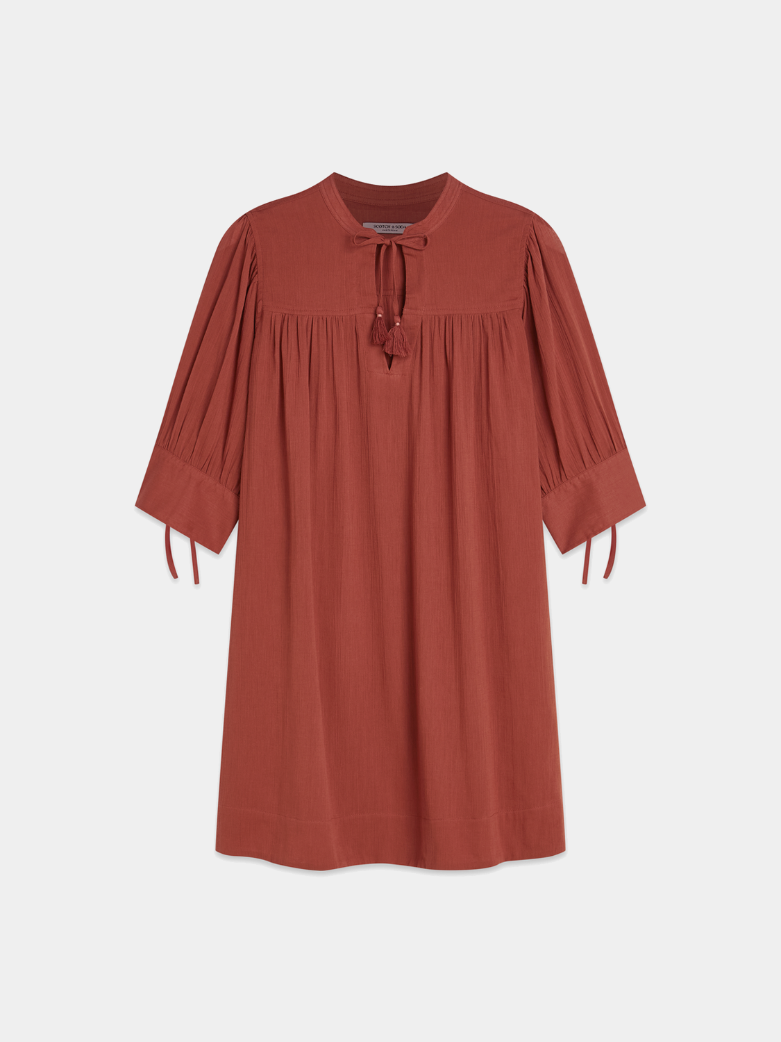 Mini gathered sleeve dress by Scotch & Soda featuring a stylish design with gathered sleeves and a flattering fit.