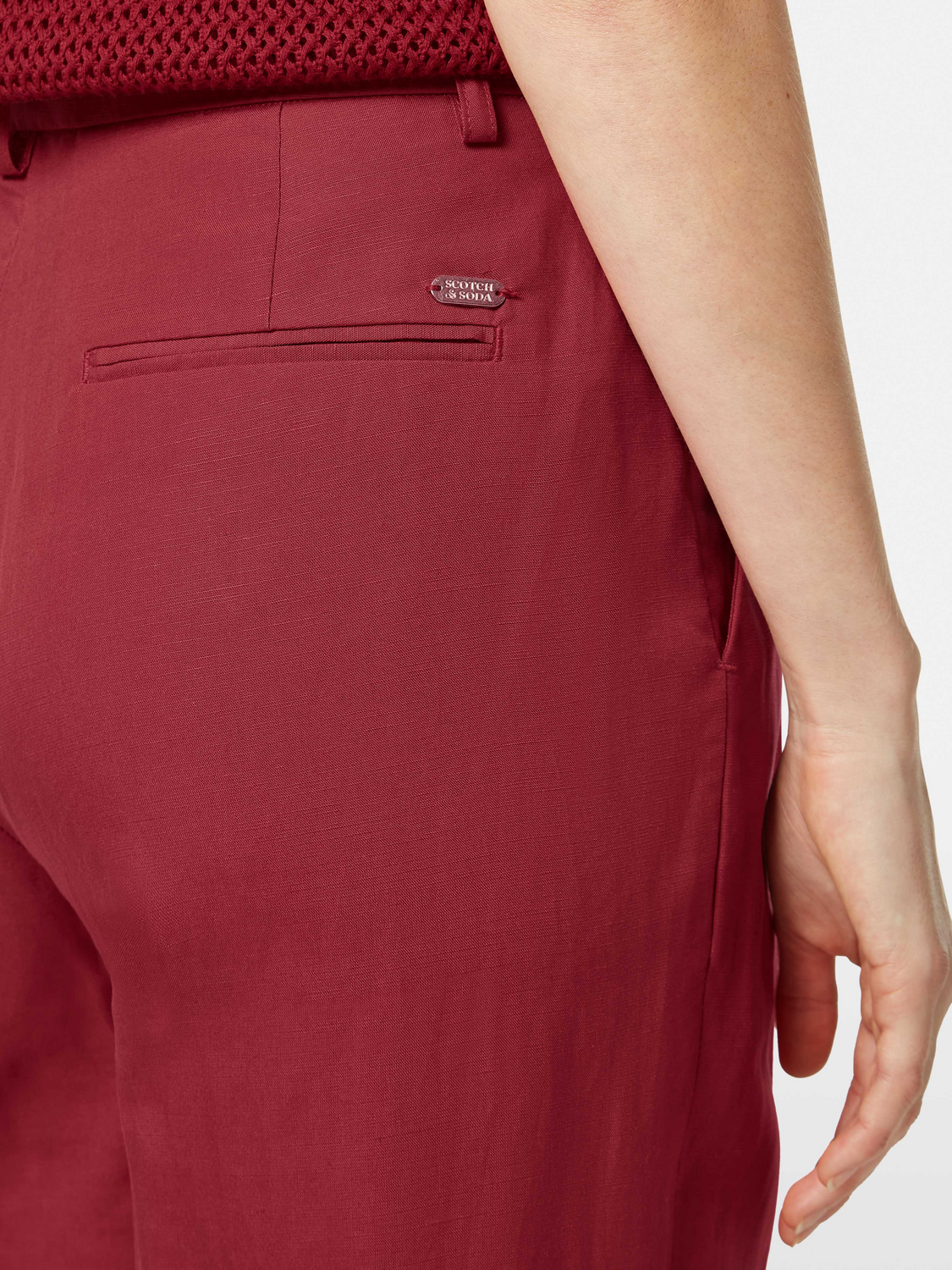 Dark blue Edie wide-fit pants by Scotch & Soda with a relaxed fit and subtle stitching detail.