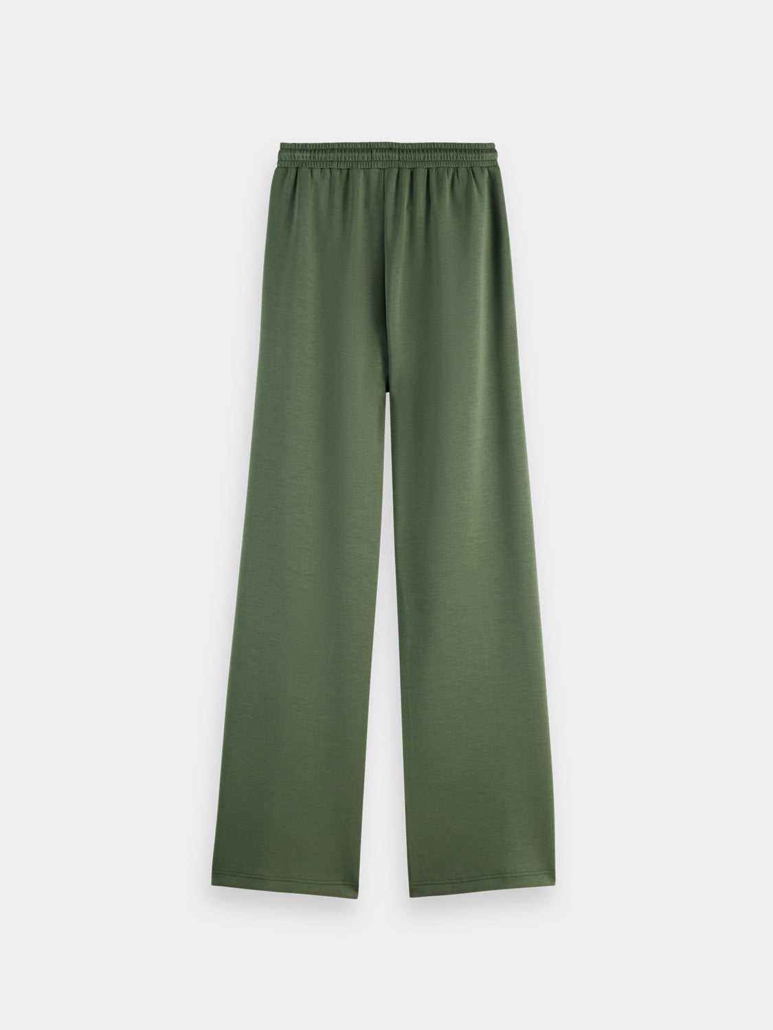 Black Scotch & Soda modal sweatpants with a relaxed fit and elastic waistband, shown from the back.