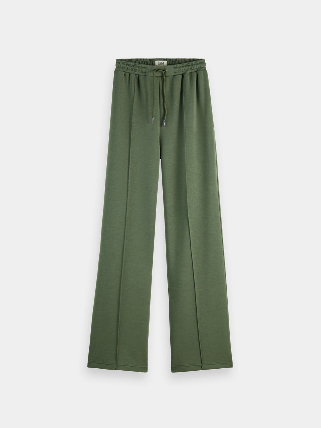 Soft beige Scotch & Soda modal sweatpants with a relaxed fit, elastic waistband, and drawstring, displayed on a plain background.