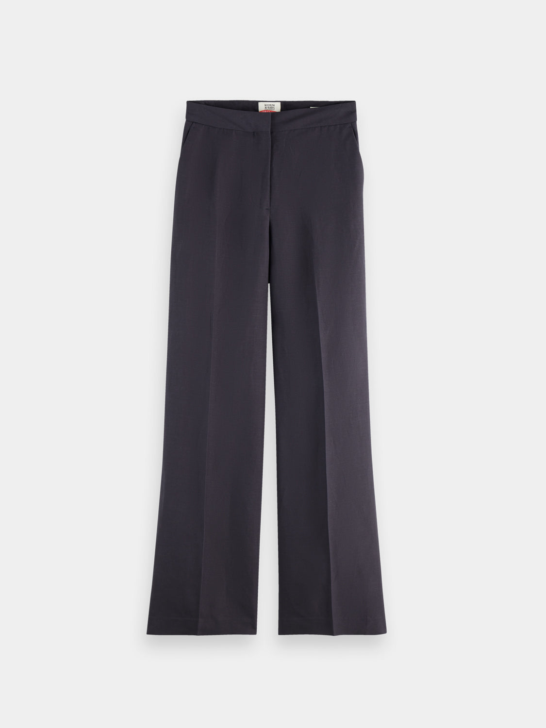 SCOTCH & SODA Edie wide-fit pants in neutral fabric, featuring a relaxed fit and stylish design.
