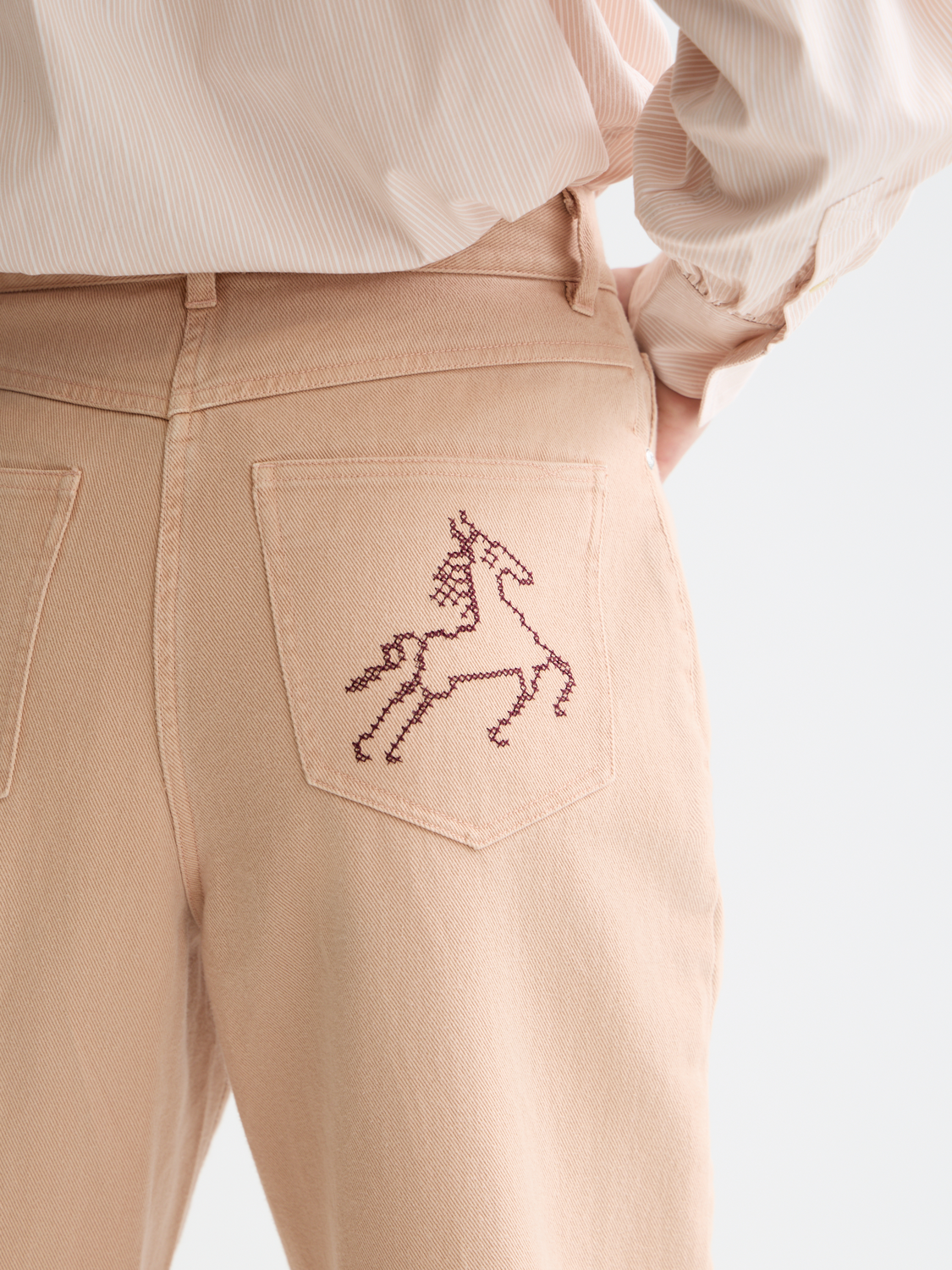 Scotch & Soda Ripple straight-fit jeans in classic denim, showing front view with pockets and belt loops.