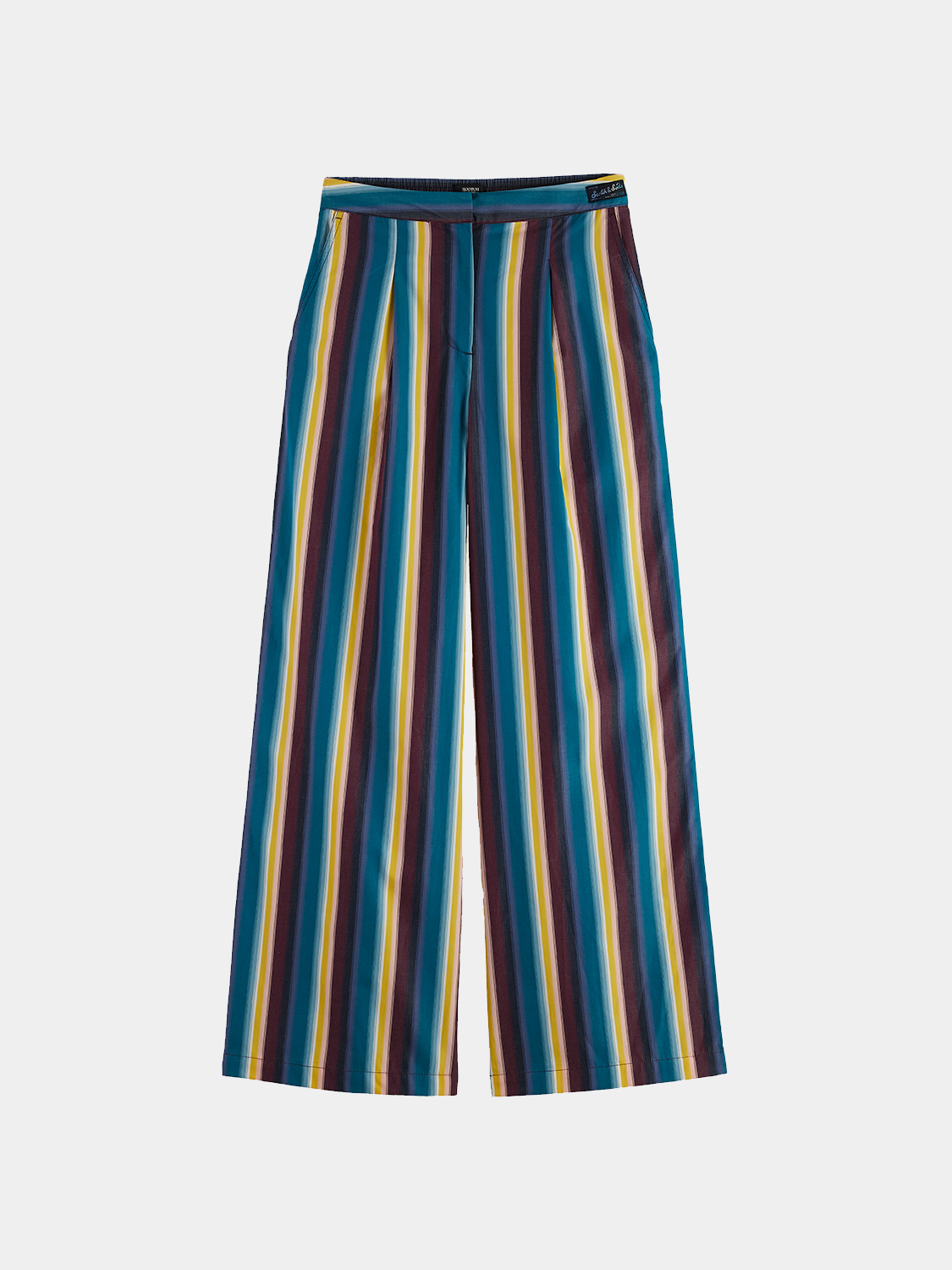 Eleni wide-fit pants by Scotch & Soda, featuring a relaxed silhouette and neutral fabric, displayed on a plain background.