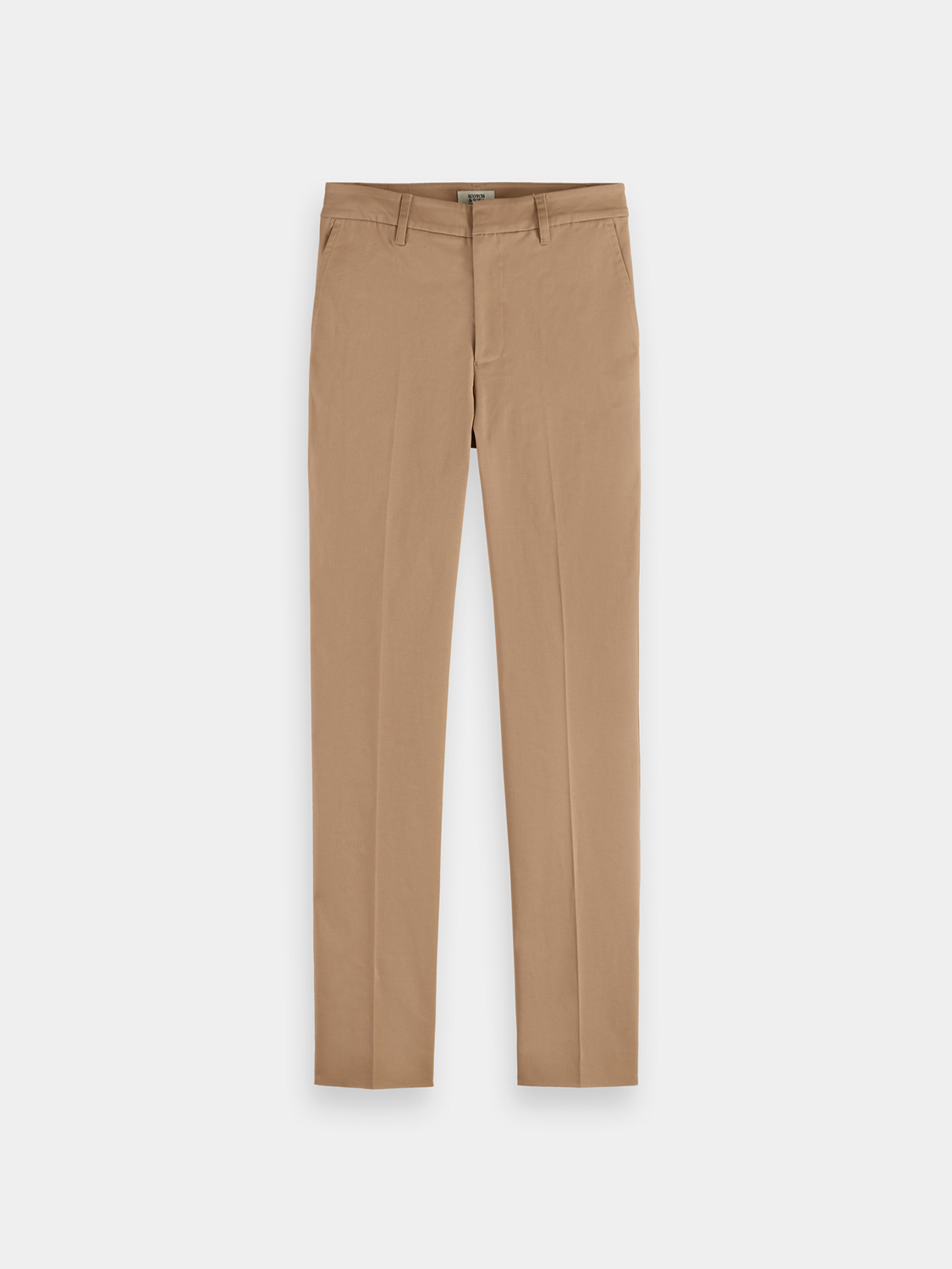 Scotch & Soda Abbott tapered chinos pants in a neutral color, featuring a slim fit and classic design visible in the image.