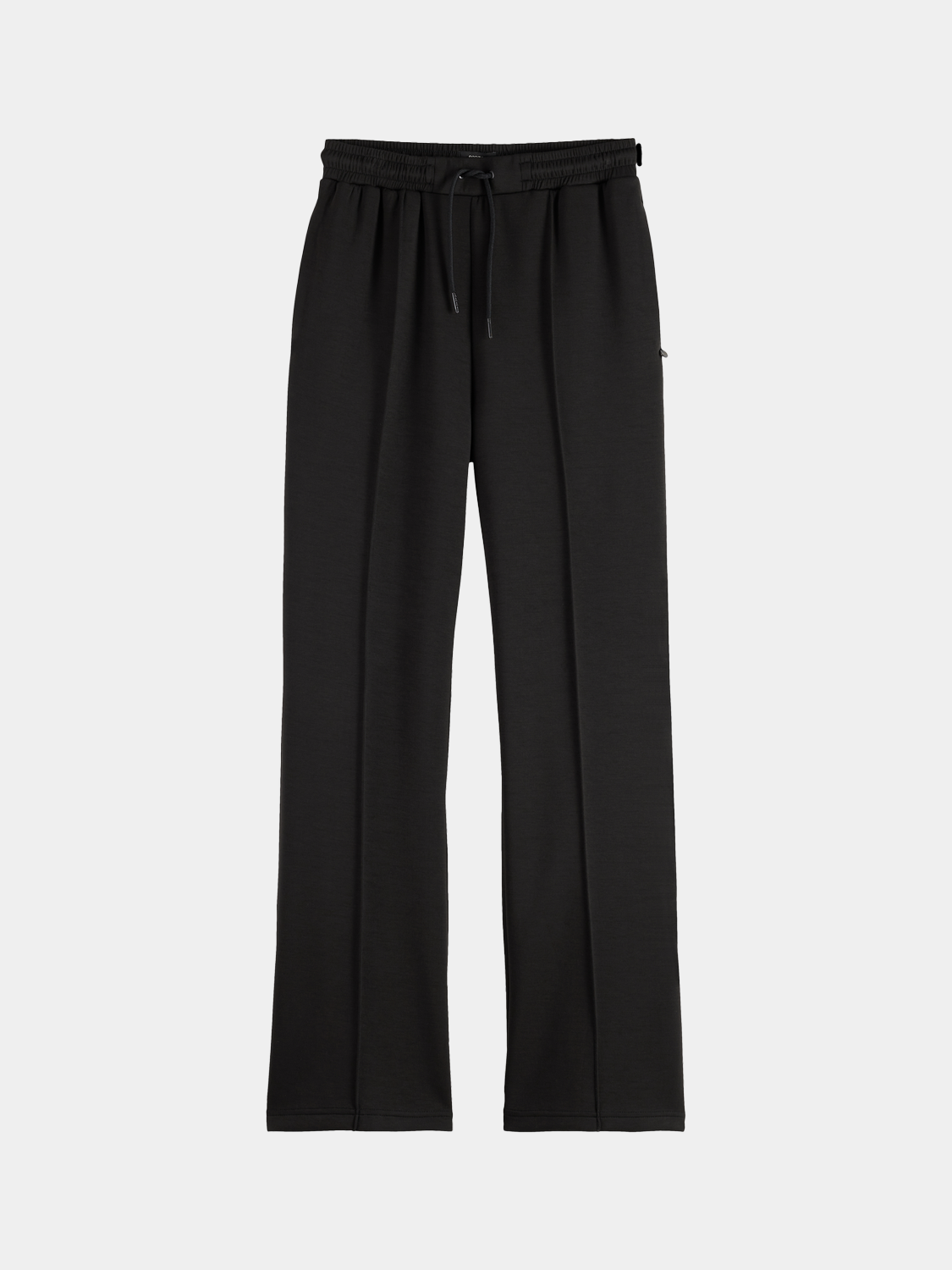 Light gray Scotch & Soda modal straight-fit sweatpants laid flat, showing the comfortable waistband and sleek design.