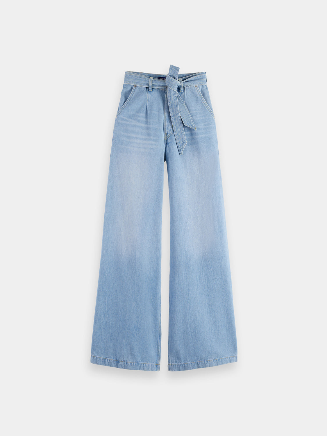 SCOTCH & SODA Wave wide-fit denim jeans with a relaxed fit, featuring classic five-pocket design and light wash finish.