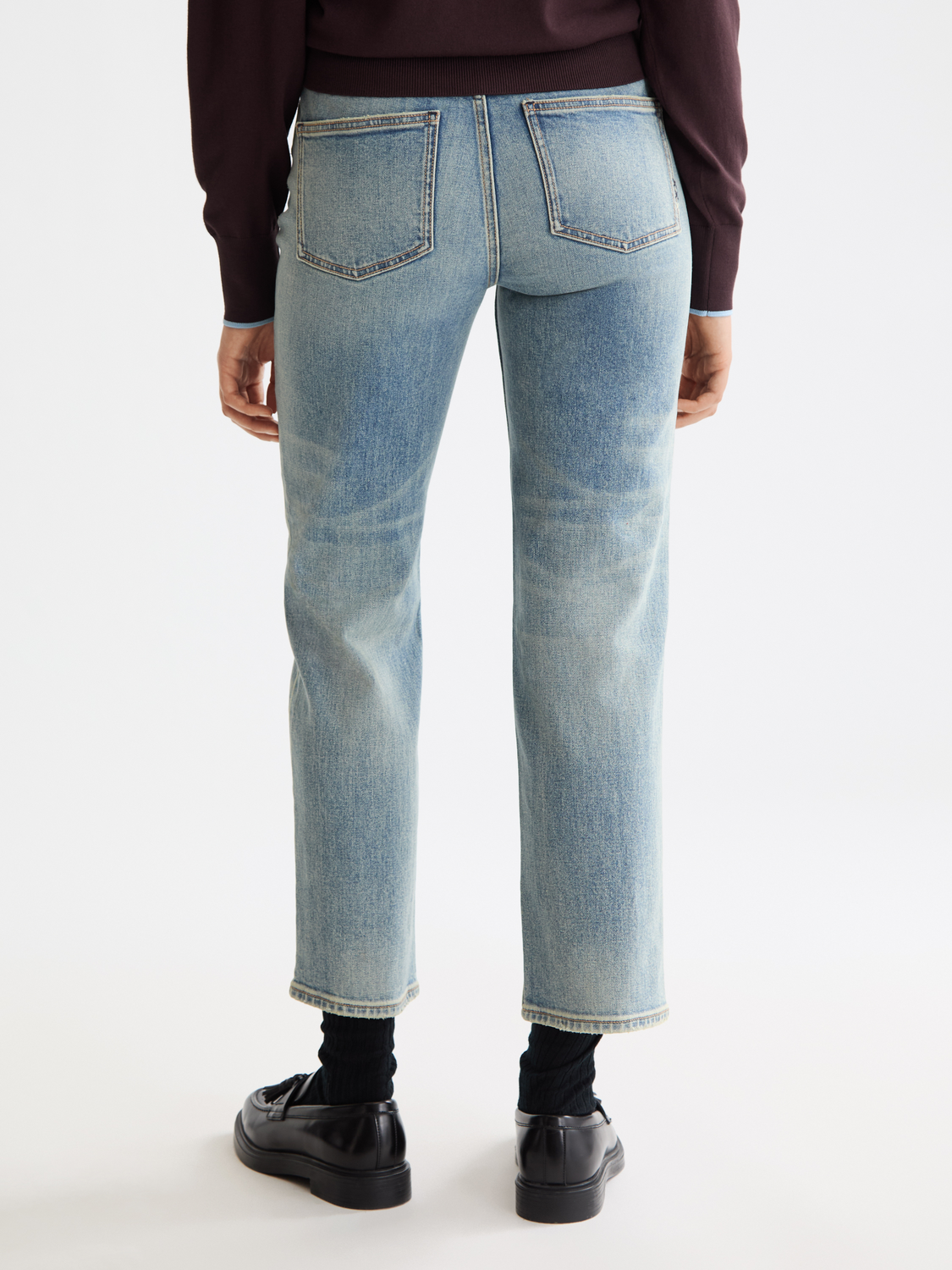 Sky straight-fit denim jeans by Scotch & Soda, showcasing back view with classic stitching and fit.