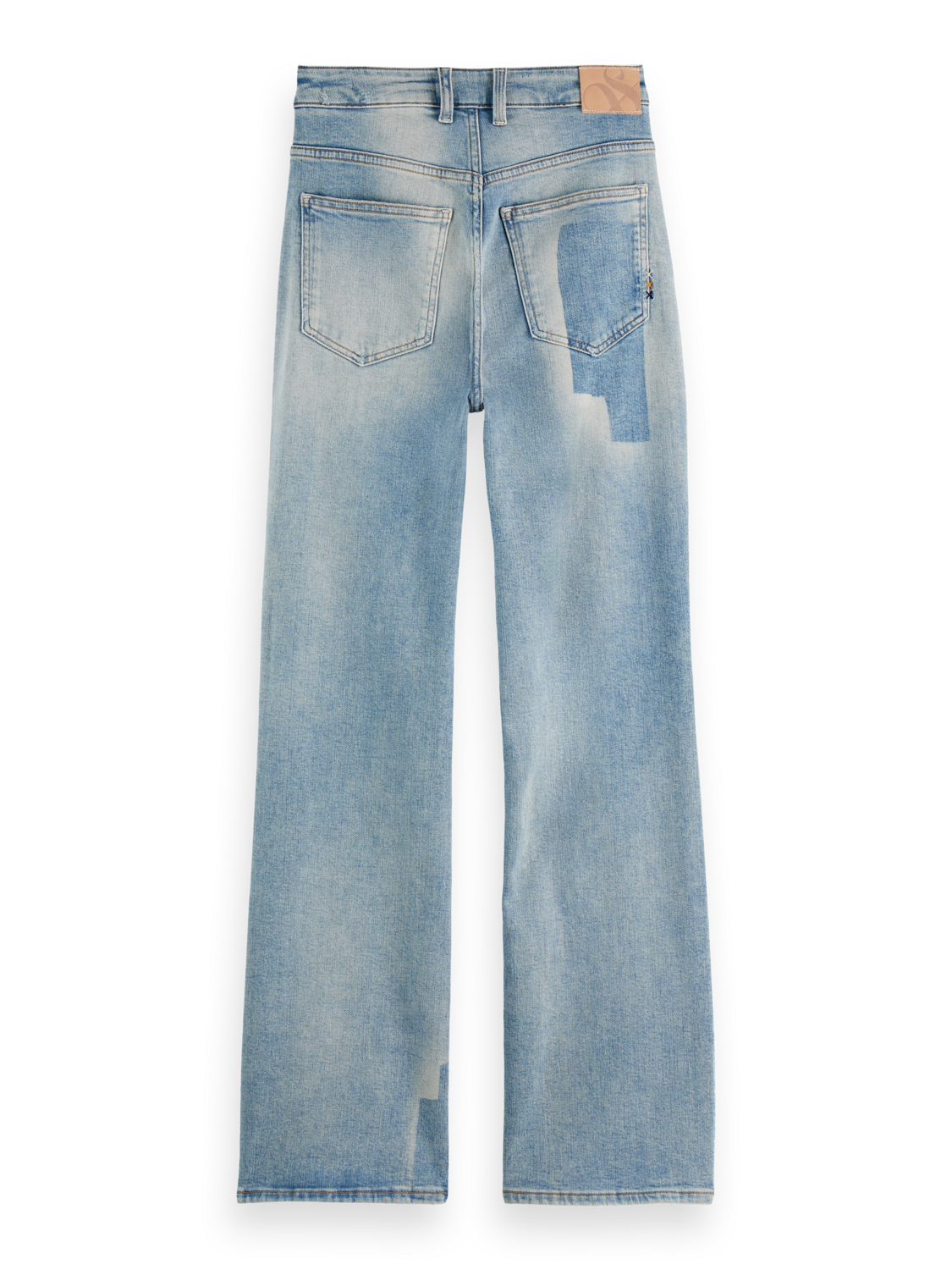 SCOTCH & SODA Glow bootcut denim jeans shown from the back