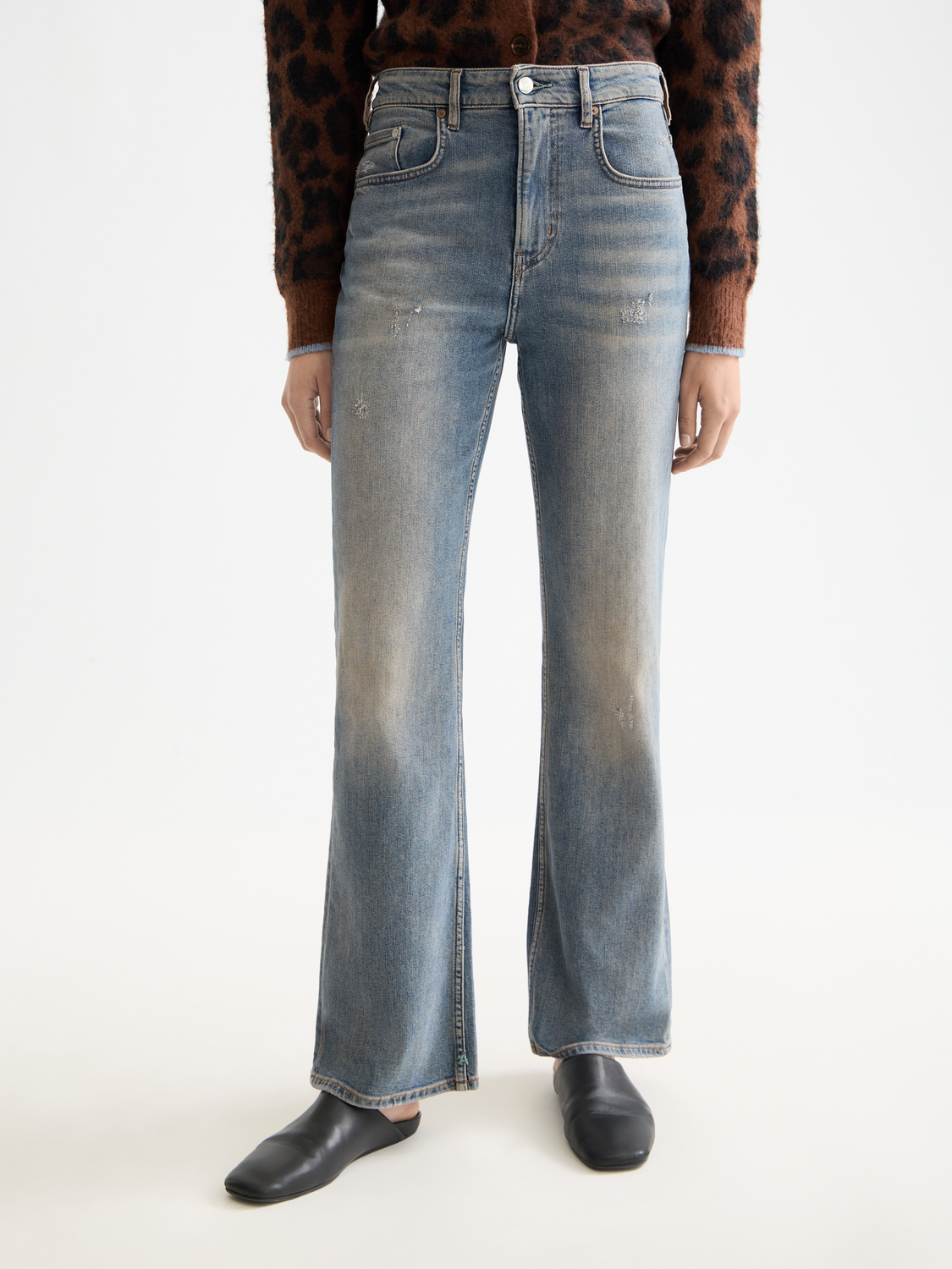 SCOTCH & SODA Glow bootcut jeans in denim, featuring a slim fit and flared leg silhouette