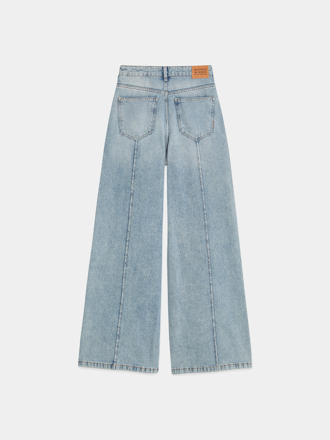 Back view of Scotch & Soda Wave wide-fit denim jeans showing relaxed fit and classic denim texture.