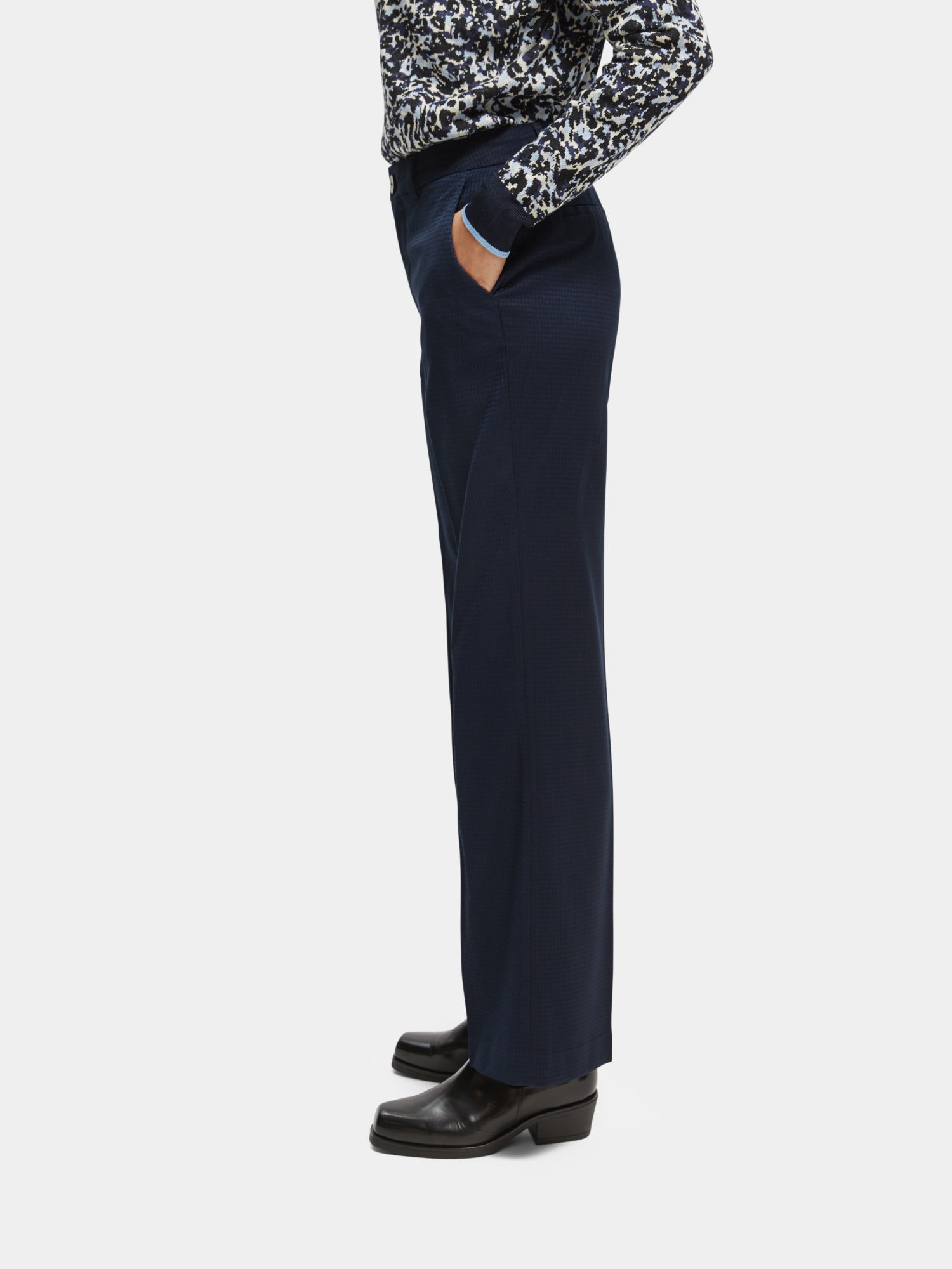 Edie - high-rise wide-leg trousers - Scotch & Soda NZ