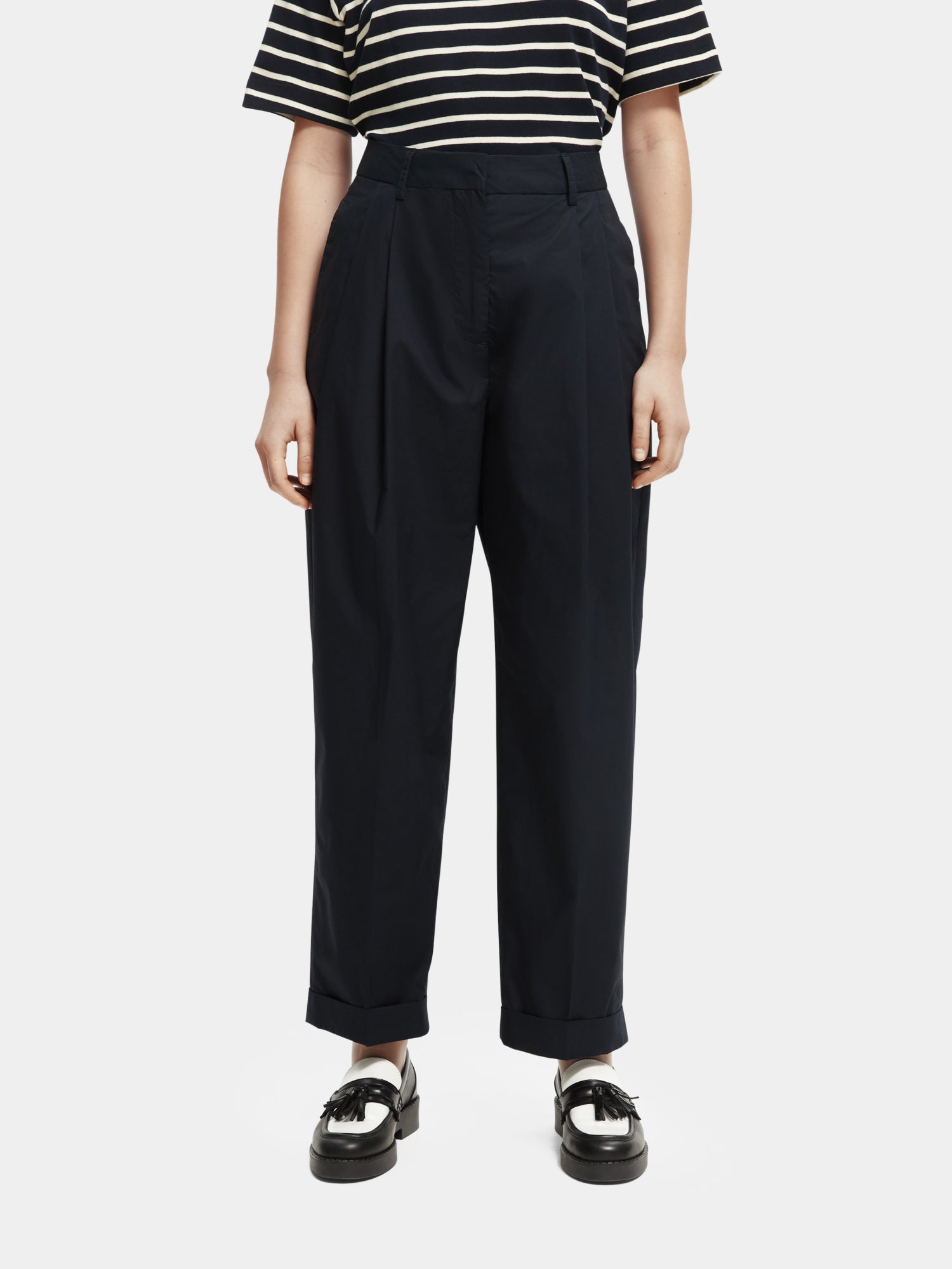 Mila tapered high-rise pleated chino - Scotch & Soda NZ