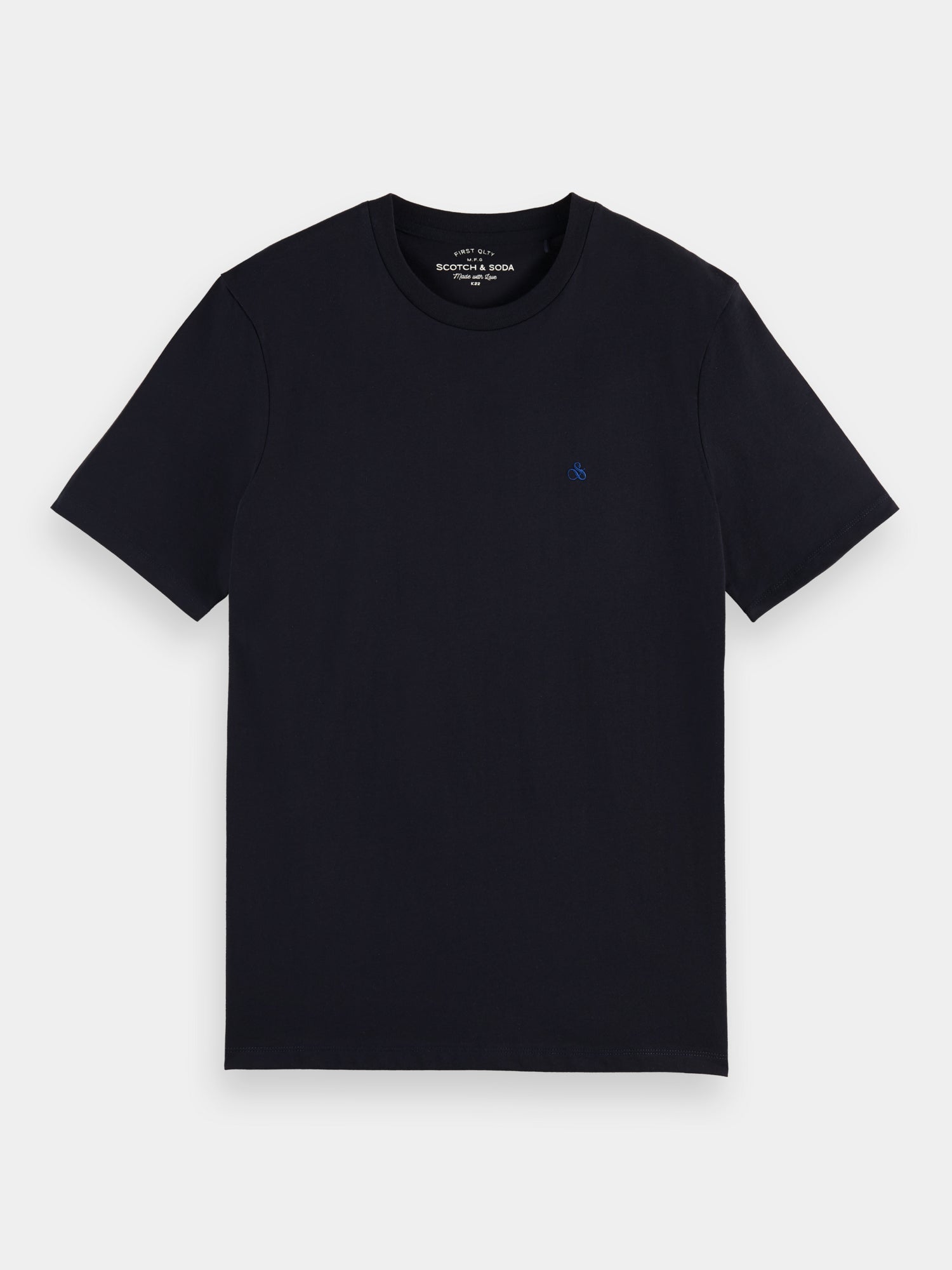 Scarlet red SCOTCH & SODA short-sleeve jersey t-shirt with crew neck and minimalist design.
