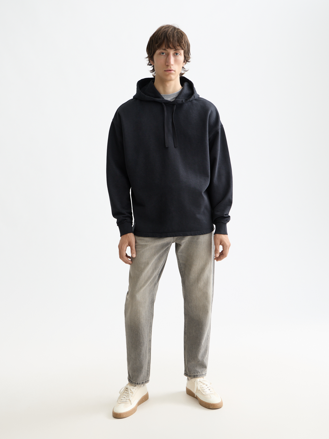 Scotch & Soda embroidered logo hoodie, navy sweats with colorful front embroidery, casual and stylish athletic wear.