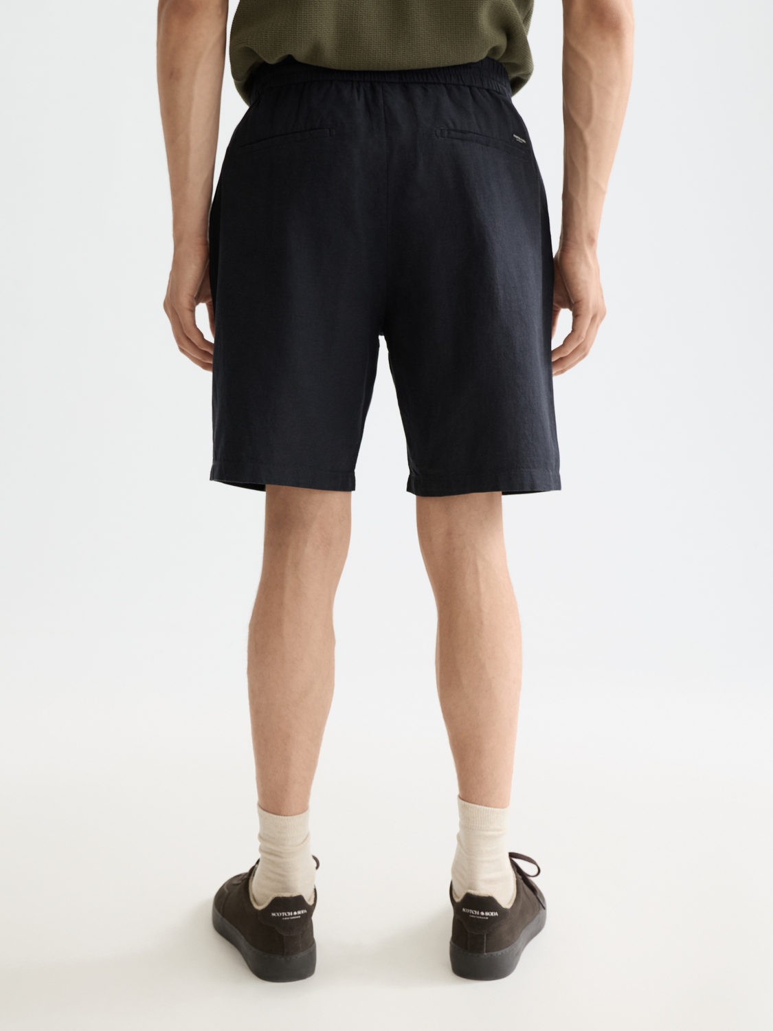 Fave cotton-linen shorts - Scotch & Soda NZ