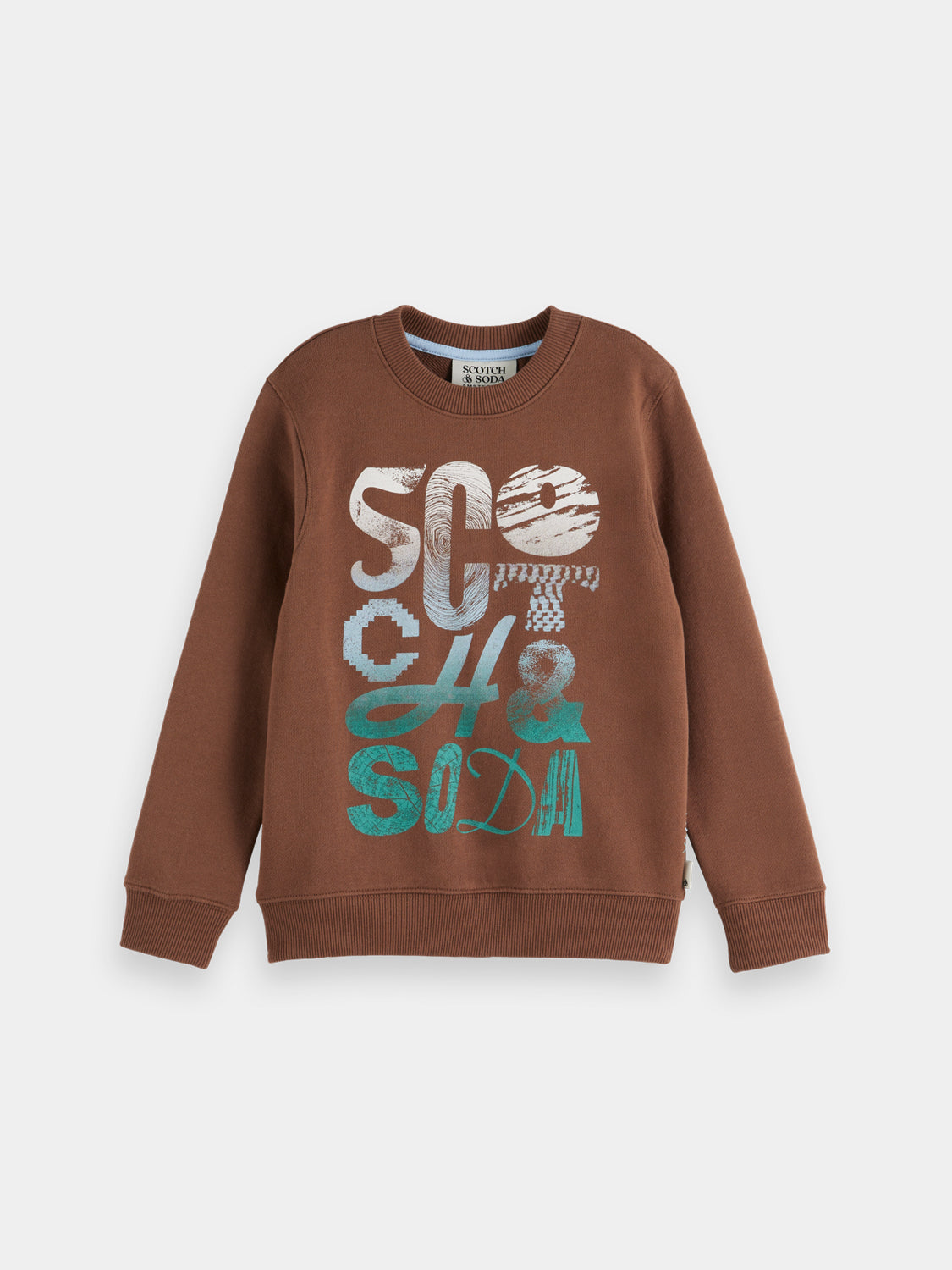 Kids' Artwork sweatshirt by Scotch & Soda, featuring colorful artistic design on cozy sweatshirt fabric.