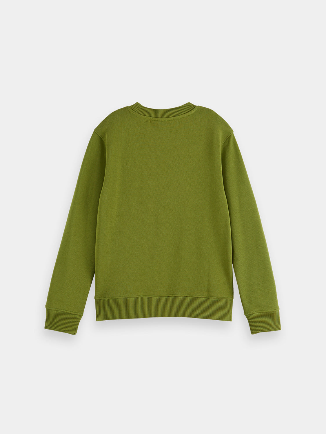 Kids' artwork sweatshirt by Scotch & Soda, featuring colorful graphic print on navy sweatshirt with ribbed cuffs and neckline.