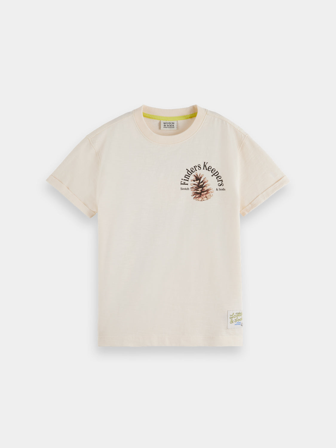 Kids artwork T-shirt by Scotch & Soda featuring colorful graphic design on short-sleeve cotton tee.