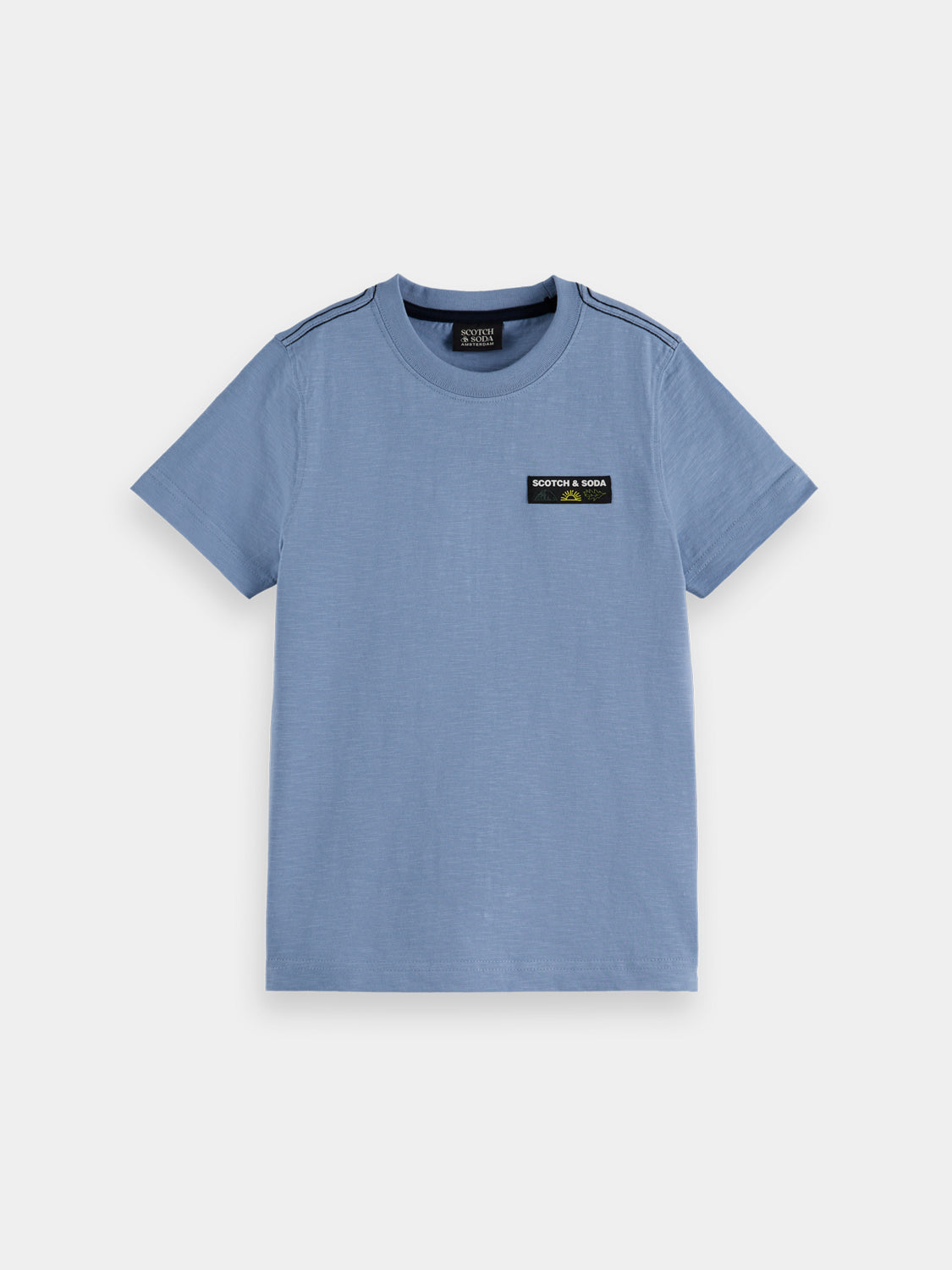 Kids' short sleeve artwork T-shirt by Scotch & Soda featuring colorful graphic design on soft cotton fabric.