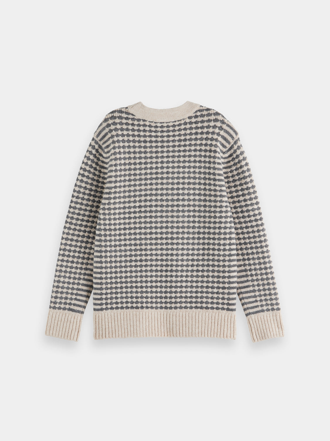 Kids' Scotch & Soda chenille knitwear pullover in dark color, featuring soft chenille fabric and cozy style.