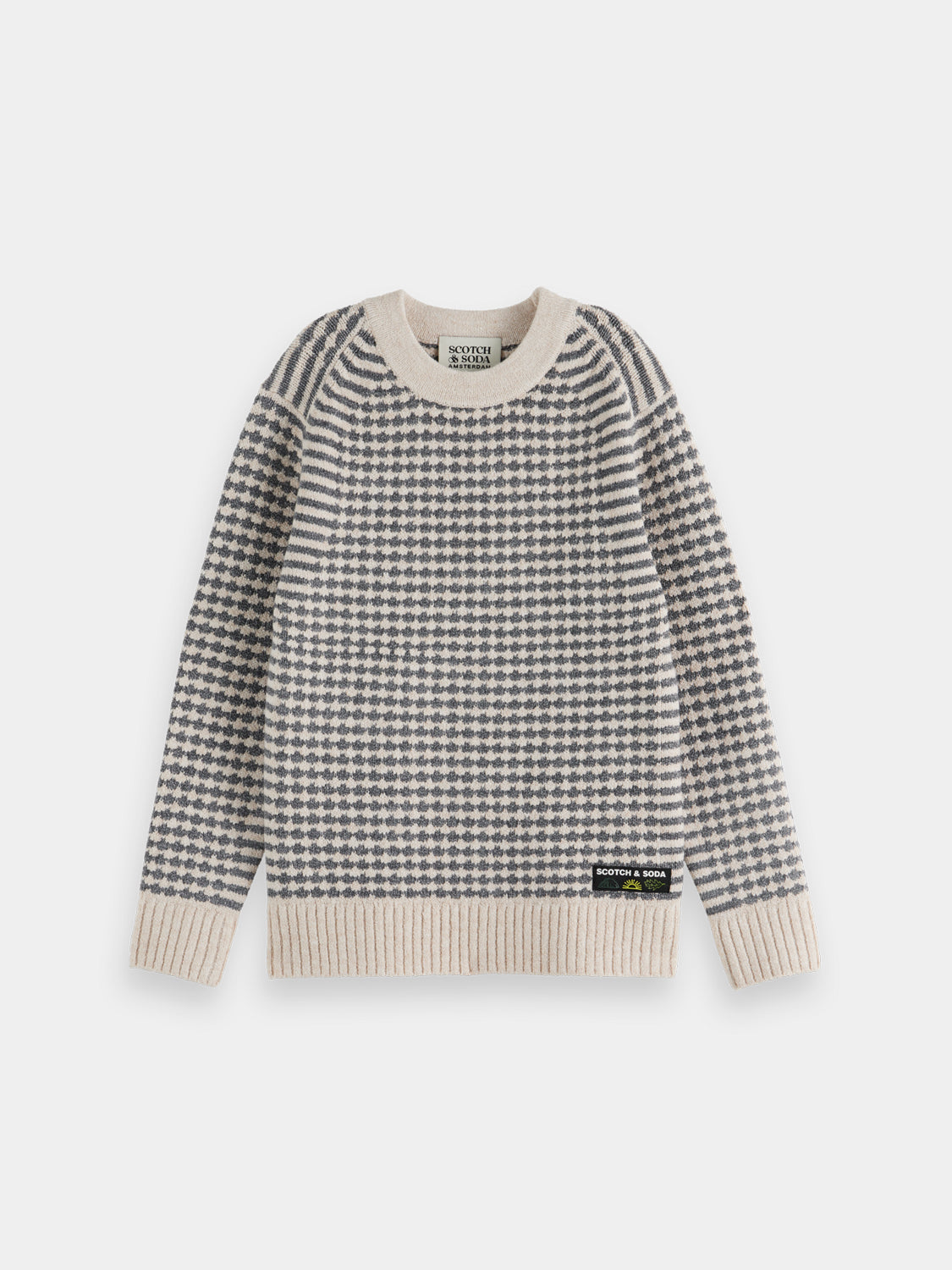 Kids' chenille knit pullover by Scotch & Soda, featuring soft textured fabric and cozy fit, suitable for casual wear.