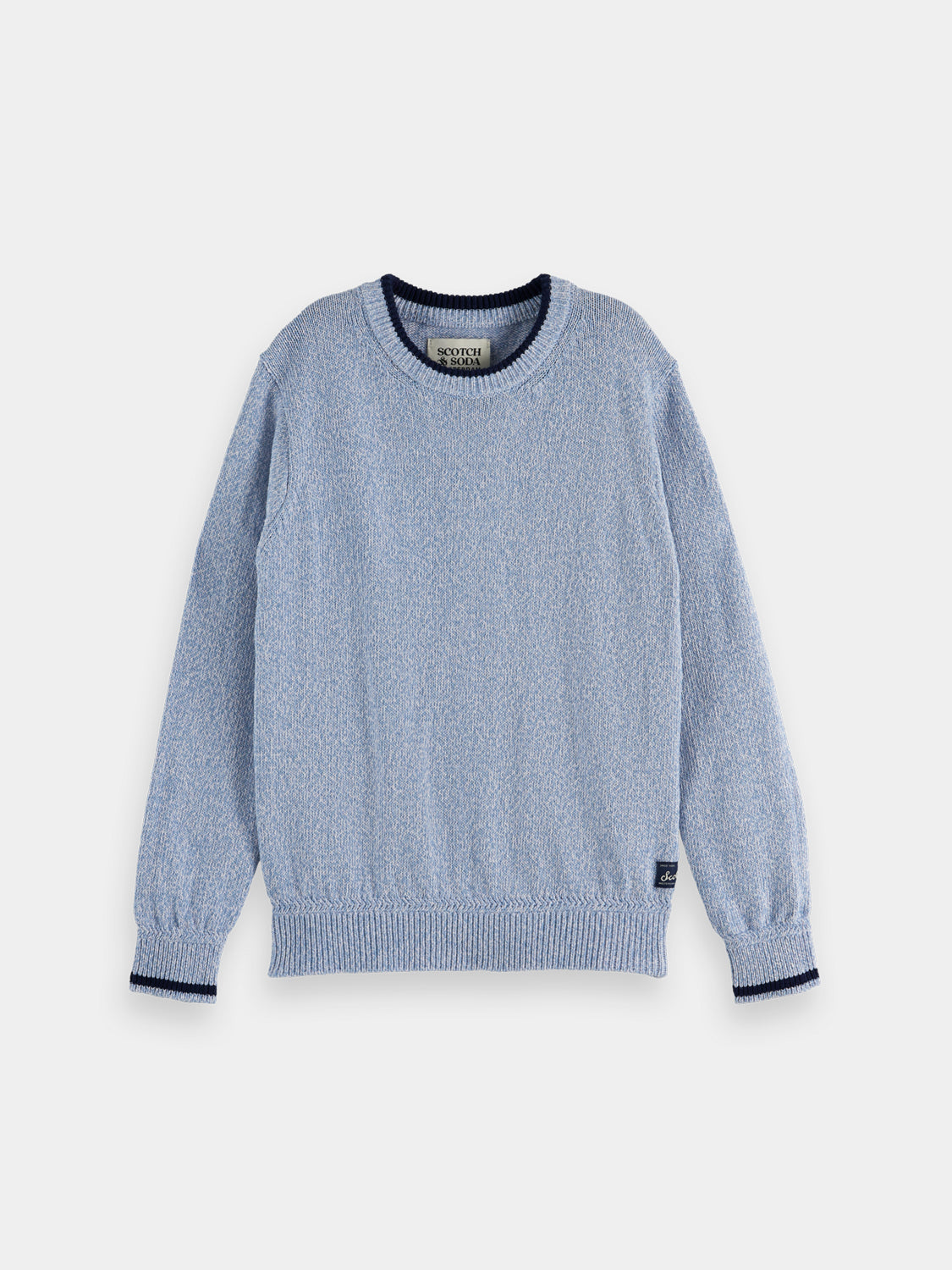 Kids' melange knit pullover by Scotch & Soda, showing a cozy, multicolored knitwear sweater for children.