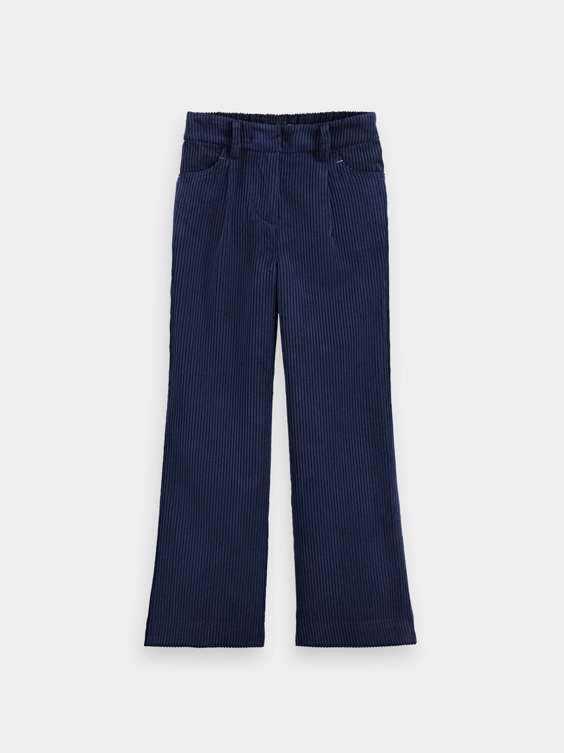 Kids' corduroy pants by Scotch & Soda, soft fabric with a classic style, shown in a neutral color on a young child.