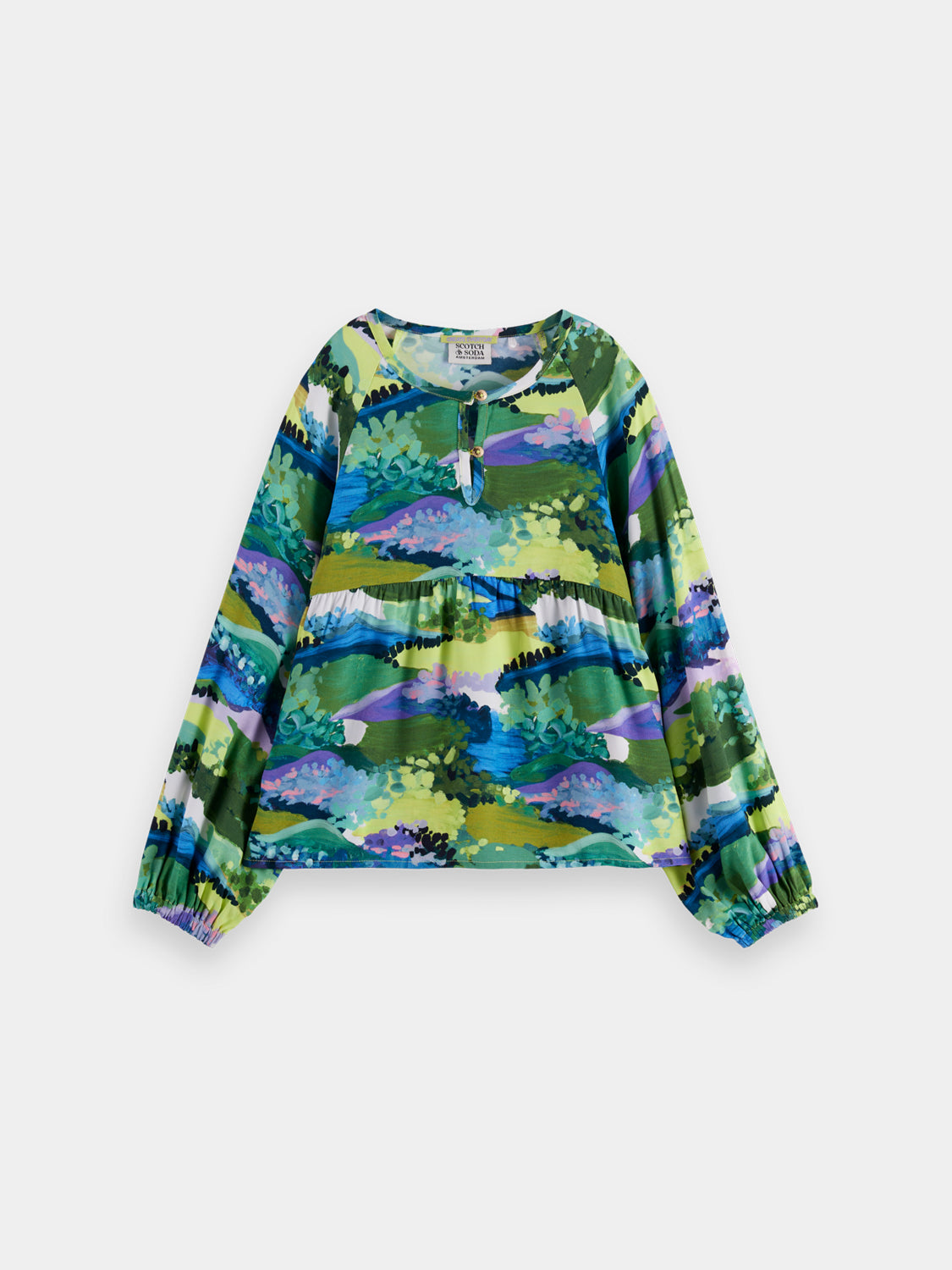 Kids - Printed viscose top - Scotch & Soda NZ