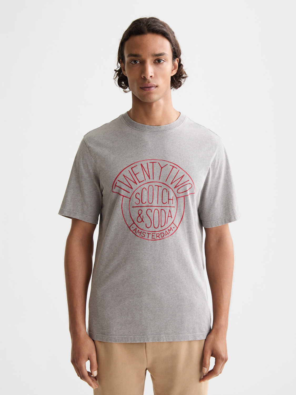 Short sleeve Scotch & Soda artwork t-shirt featuring a colorful graphic design on soft fabric.