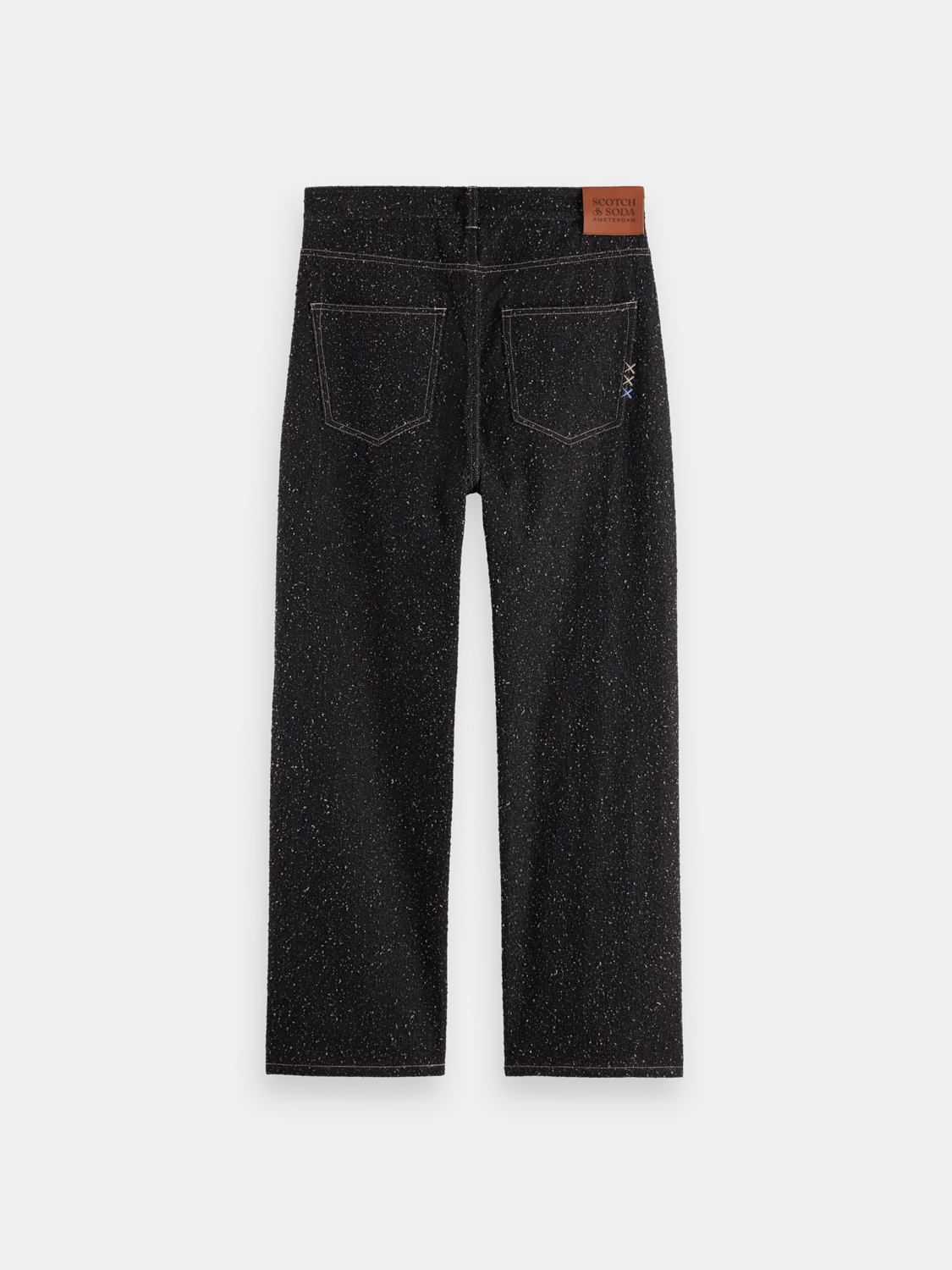 Back view of Scotch & Soda pitch loose-fit denim jeans showing relaxed fit and classic blue denim fabric.